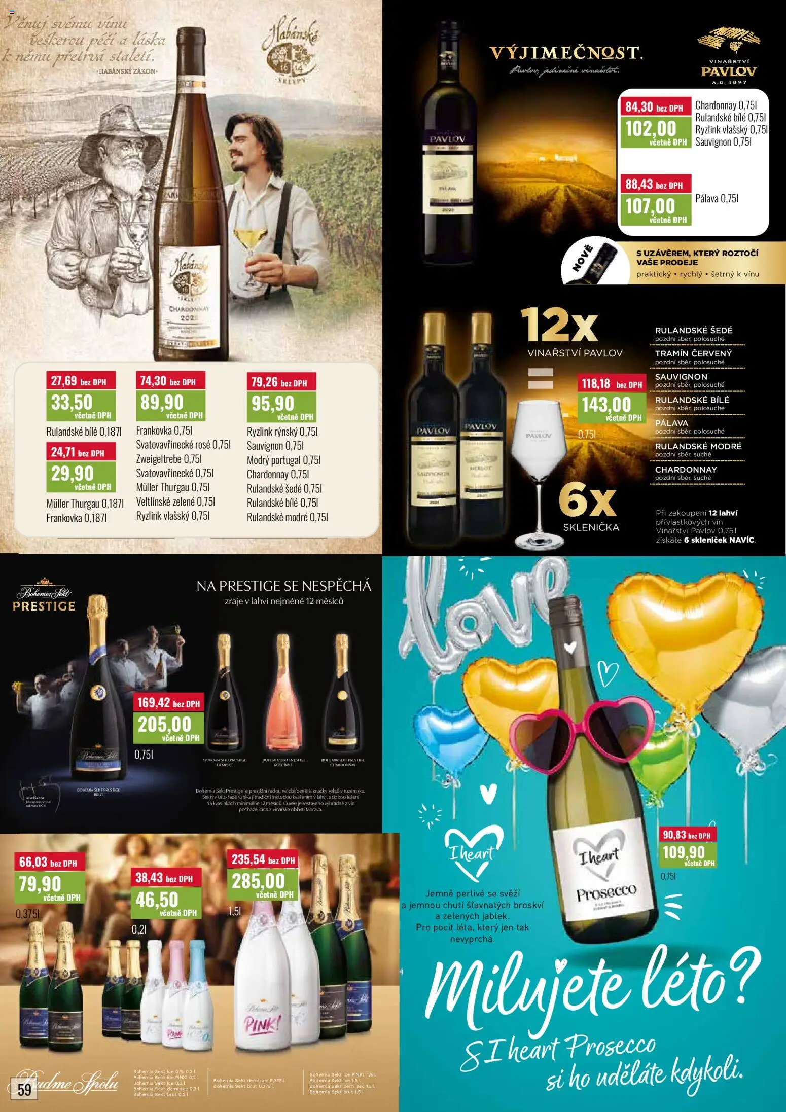 Ratio leták od 01.09.2026 | Strana: 60 | Produkty: Sklenička, Bohemia Sekt Brut, Bohemia Sekt Ice, Tramín červený