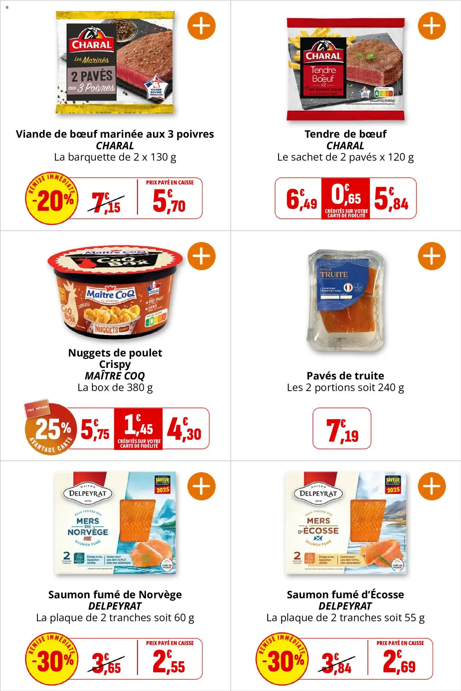 {H1} | Page: 8 | Produits: Nuggets de poulet, Nuggets, Pavés de truite, Truite