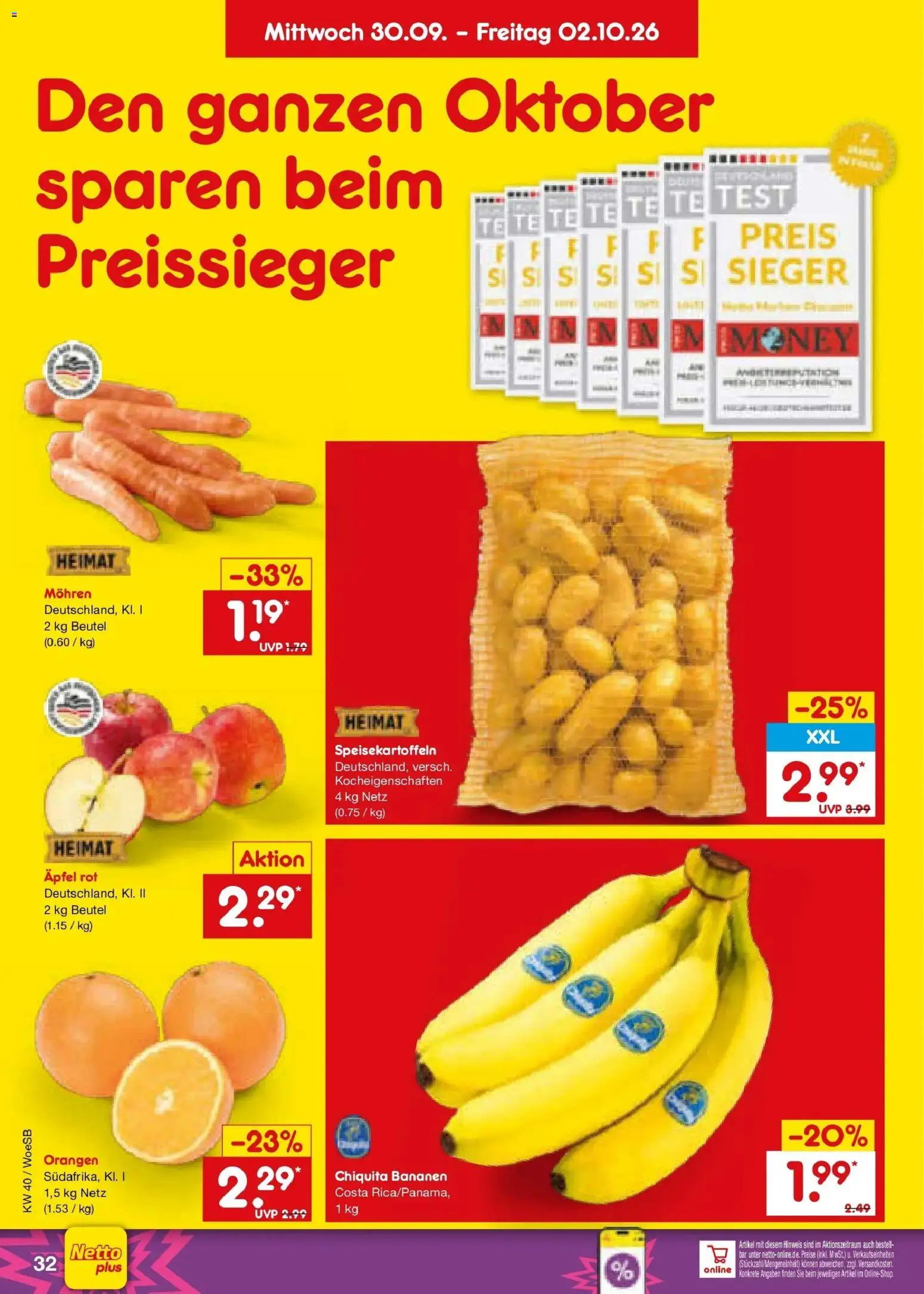 Netto Marken-Discount Prospekt Gemmingen – gültig ab 28.09.2026 | Seite: 50 | Produkte: Äpfel, Bananen, Orangen, Mohren