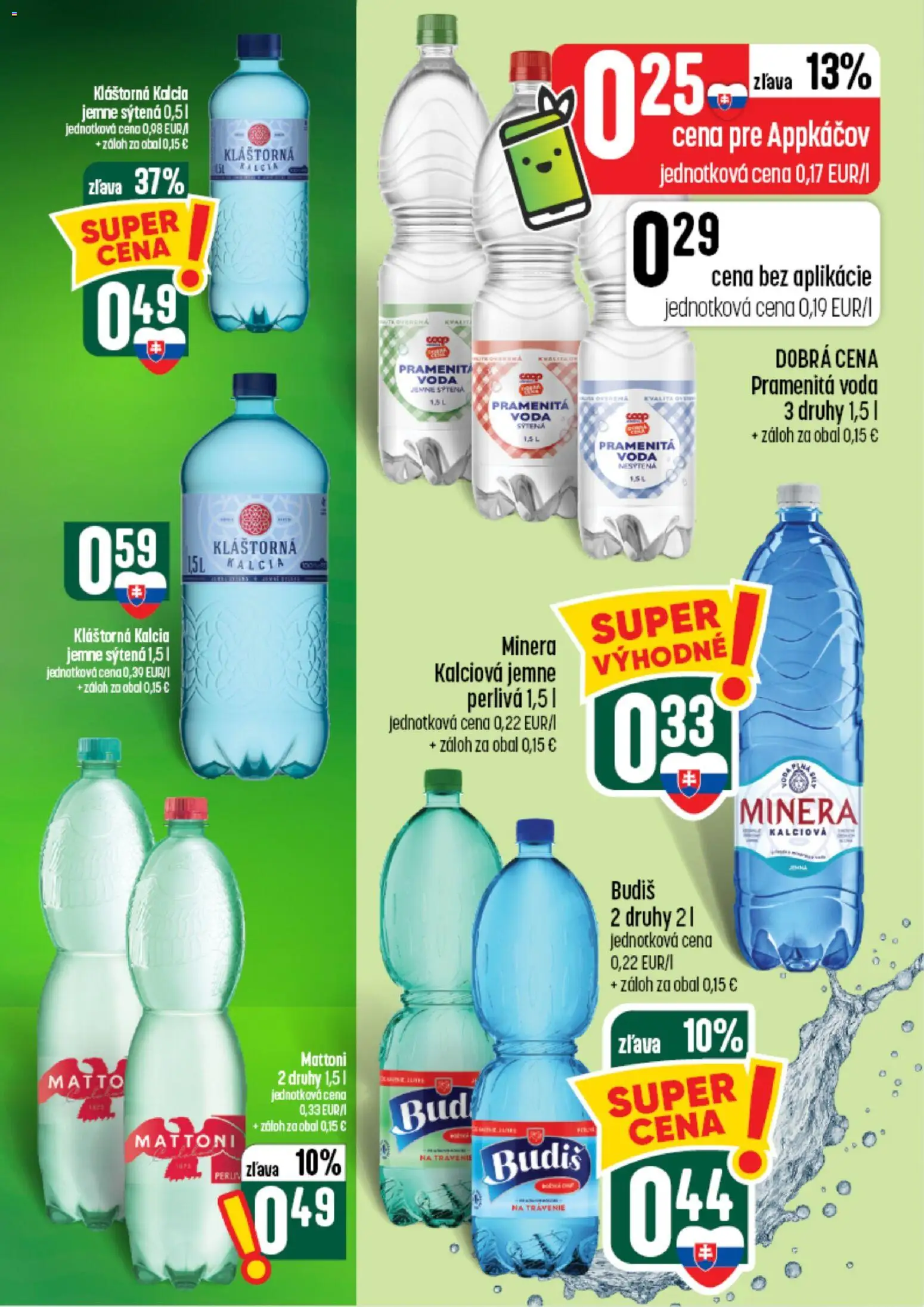 Nové COOP Jednota akcie – leták je platný od 26.08.2026 | Strana: 49 | Produkty: Pramenitá voda, Budiš, Mattoni, Voda