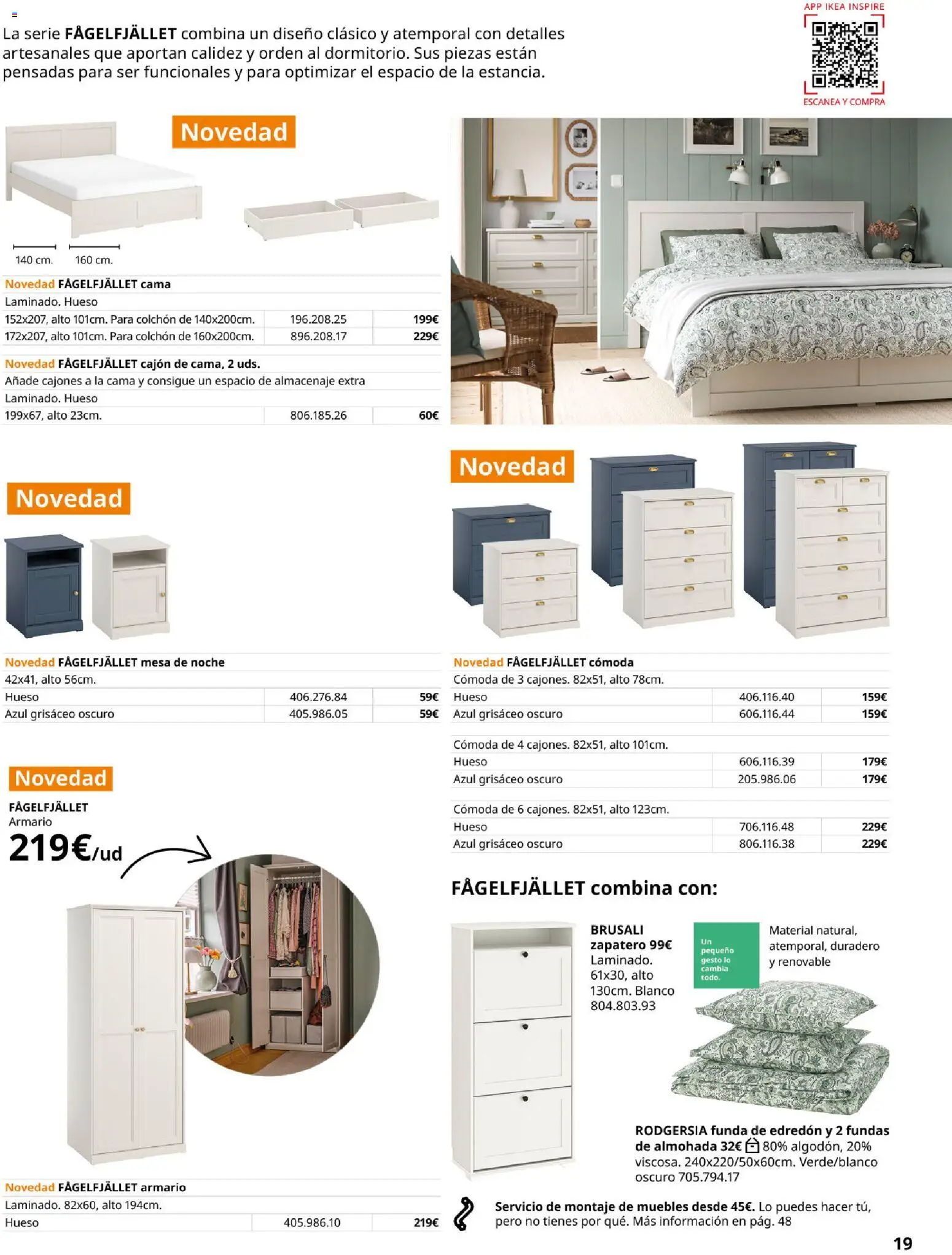 IKEA - Muebles para el dormitorio │ válido desde el 01/09/2026 | Página: 19 | Productos: Colchon, Cama, Almohada, Almacenaje