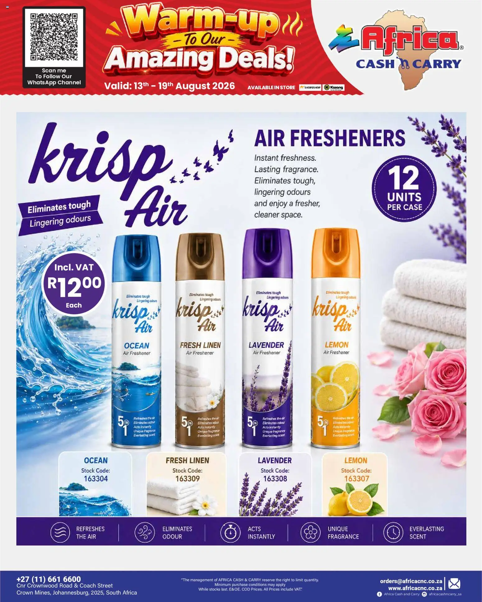 New Africa Cash & Carry catalogue – valid from 13/08/2026 | Page: 19 | Products: Case, Air freshener, Fragrance, Lemon