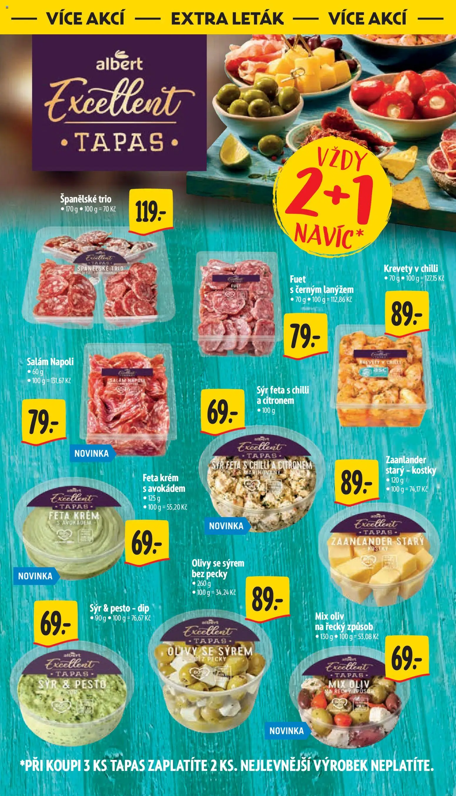 Albert leták - Hypermarket Jablonec nad Tisou od 21.10.2026 | Strana: 50 | Produkty: Tapas, Sýr, Krevety, Feta