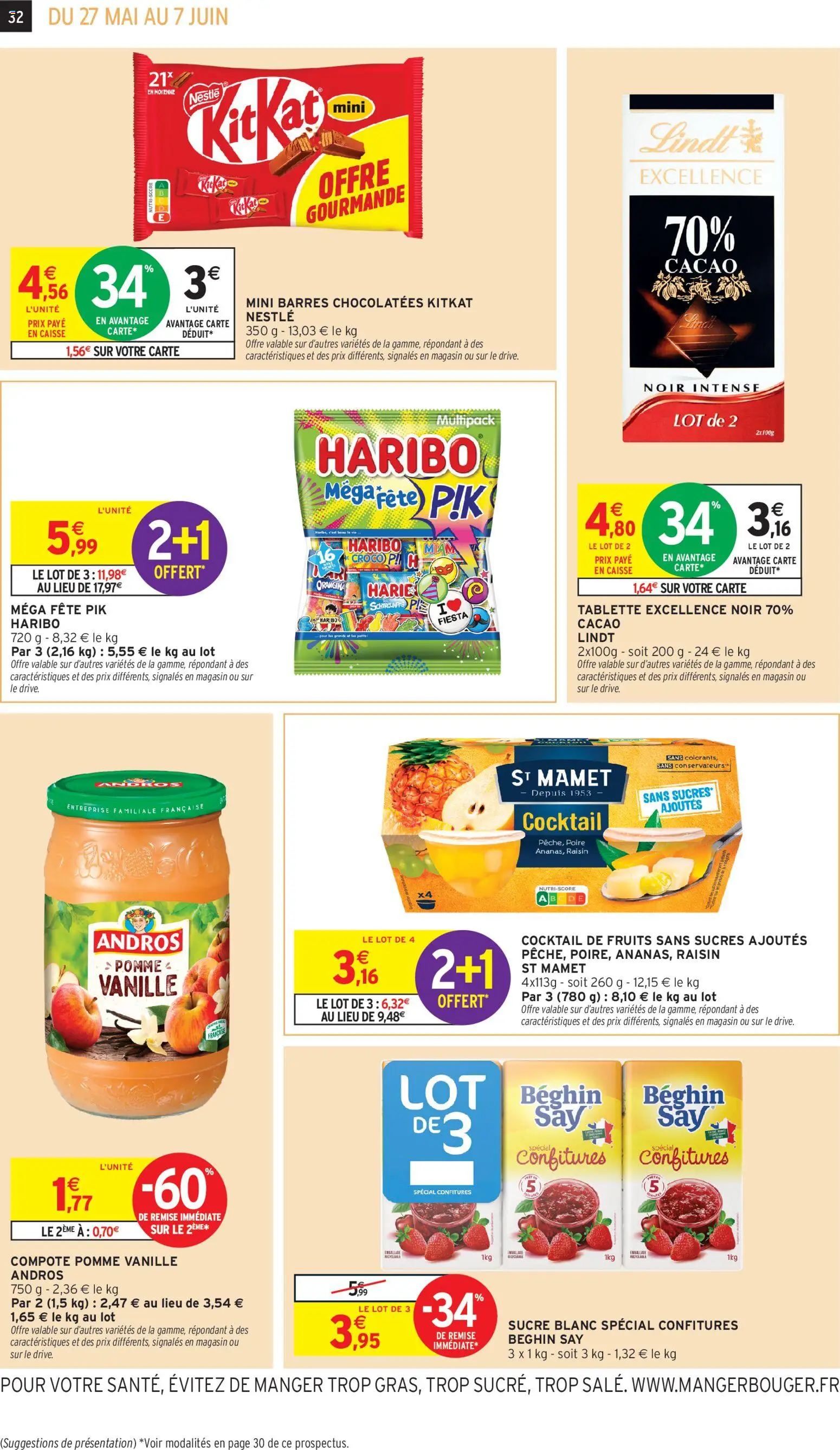 {H1} | Page: 32 | Produits: Pomme, Raisin, Sucre blanc, Lindt