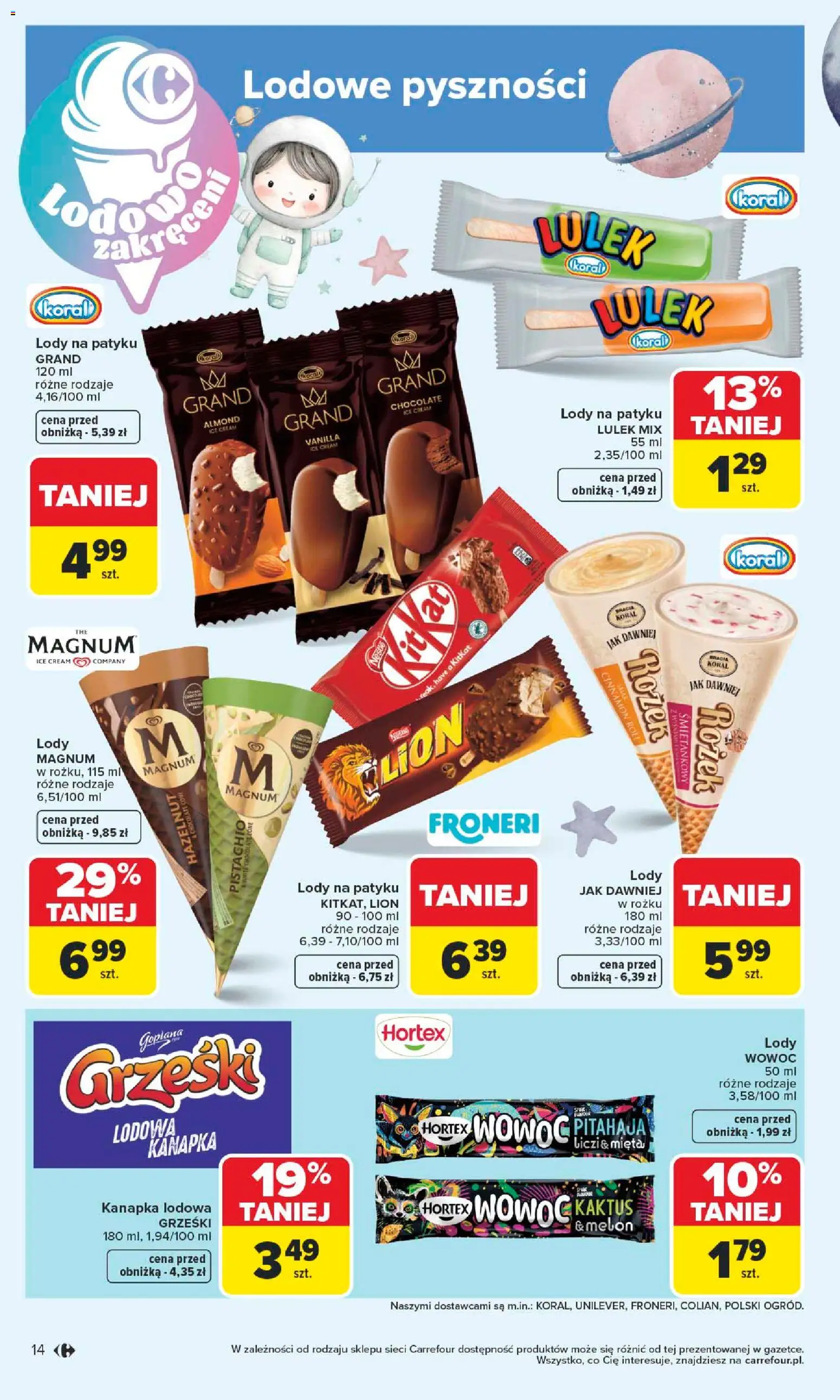 Carrefour gazetka od 25.05.2026 | Strona: 16 | Produkty: Mięta, Lody na patyku, Lody Magnum, Lody