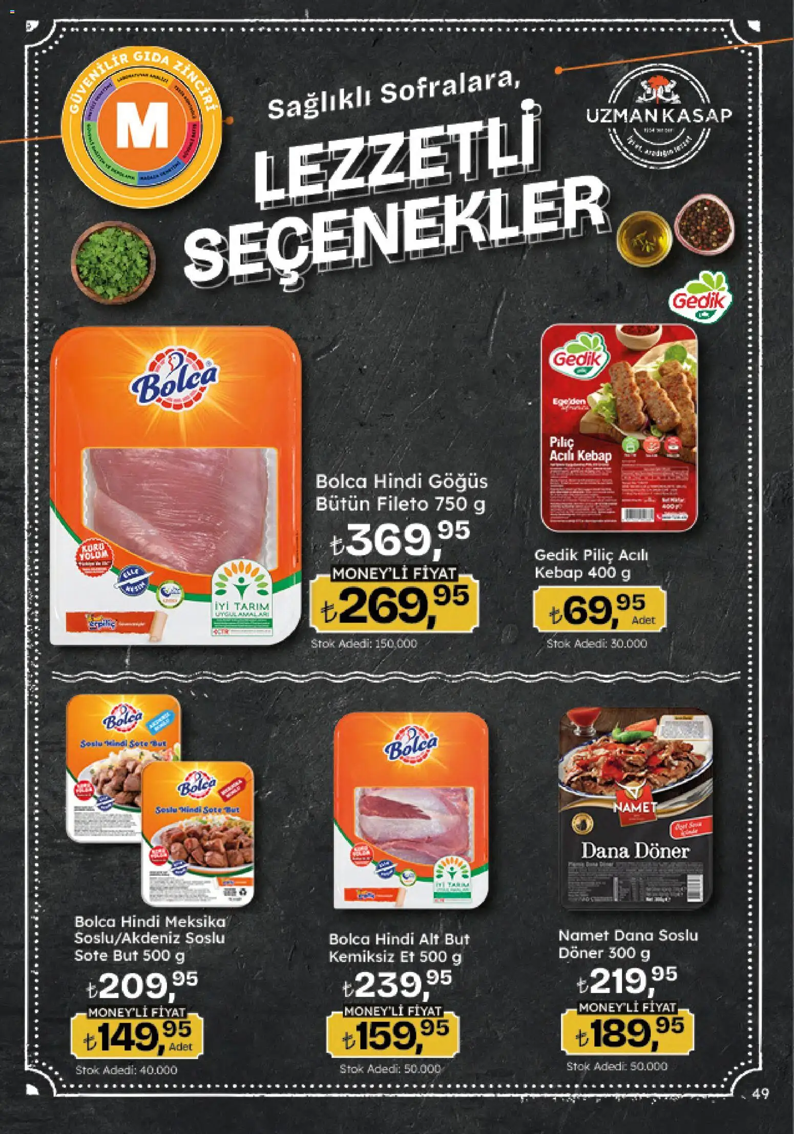 Migros Katalog - Migroskop - 04.06.2026 tarihinden itibaren geçerlidir | Sayfa: 49 | Ürünler: Döner, Piliç, Hindi göğüs