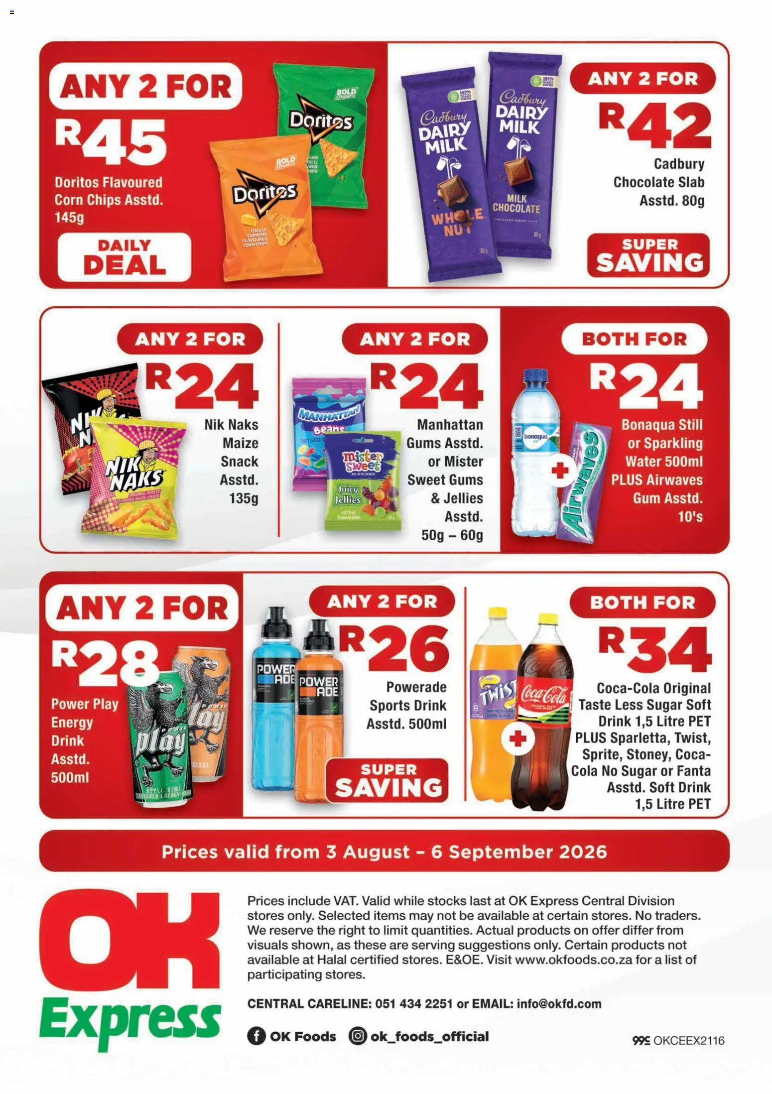 New OK Foods catalogue – valid from 03/08/2026 | Page: 4 | Products: Corn, Milk, Cheese, Sugar