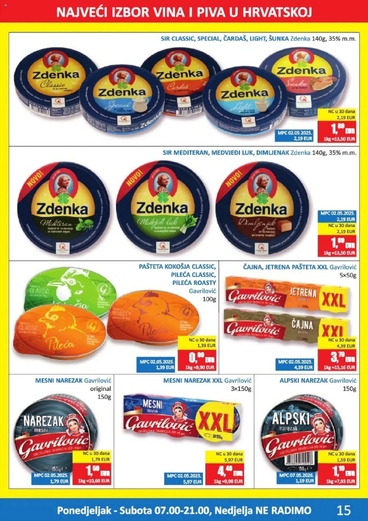 Vrutak katalog | vrijedi od 14.09.2026 | Stranica: 15 | Proizvodi: Sir, Šunka, Narezak, Pašteta