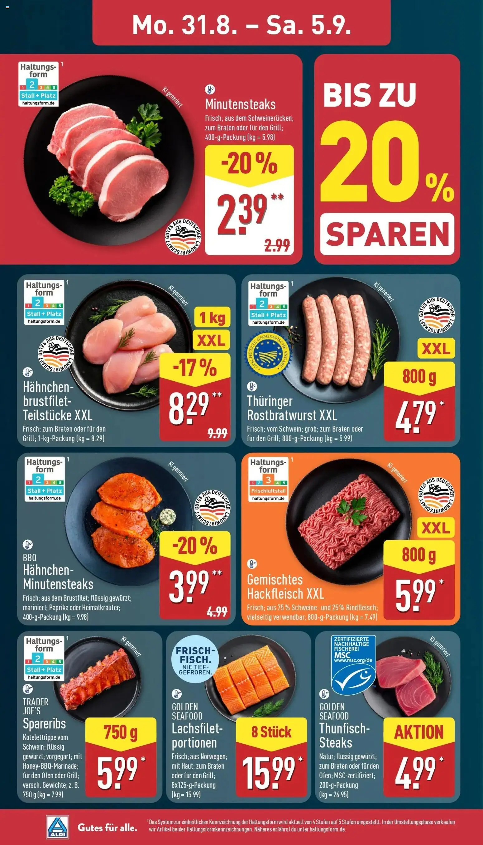 Aldi Aktueller Prospekt (ab 31.08.2026) » Angebote Online | Seite: 6 | Produkte: Ofen, Hahnchen, Thunfisch, Paprika