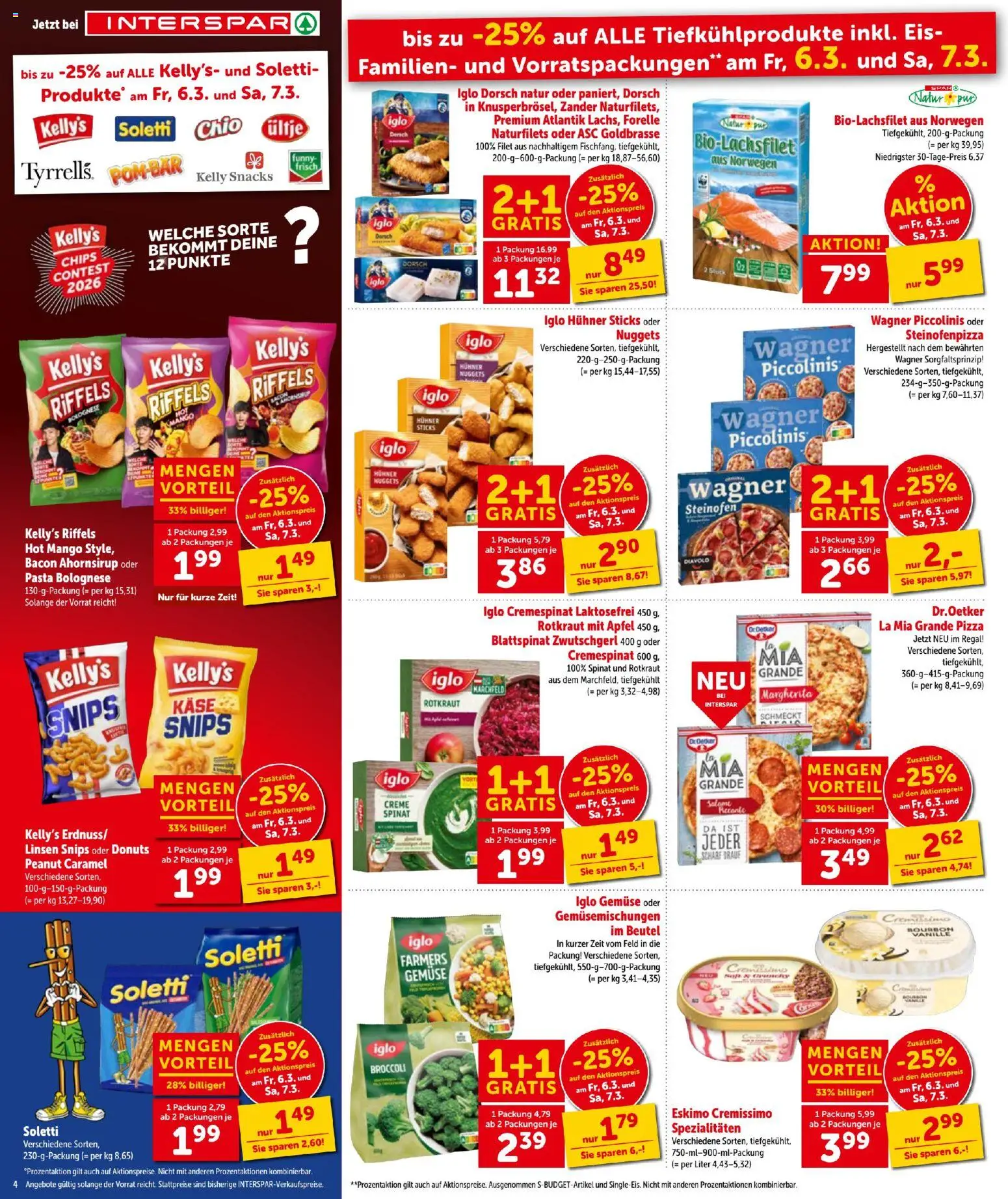 Interspar - Flugblatt gültig ab 05.03.2026 | Seite: 4 | Produkte: Mango, Käse, Pizza, Bourbon