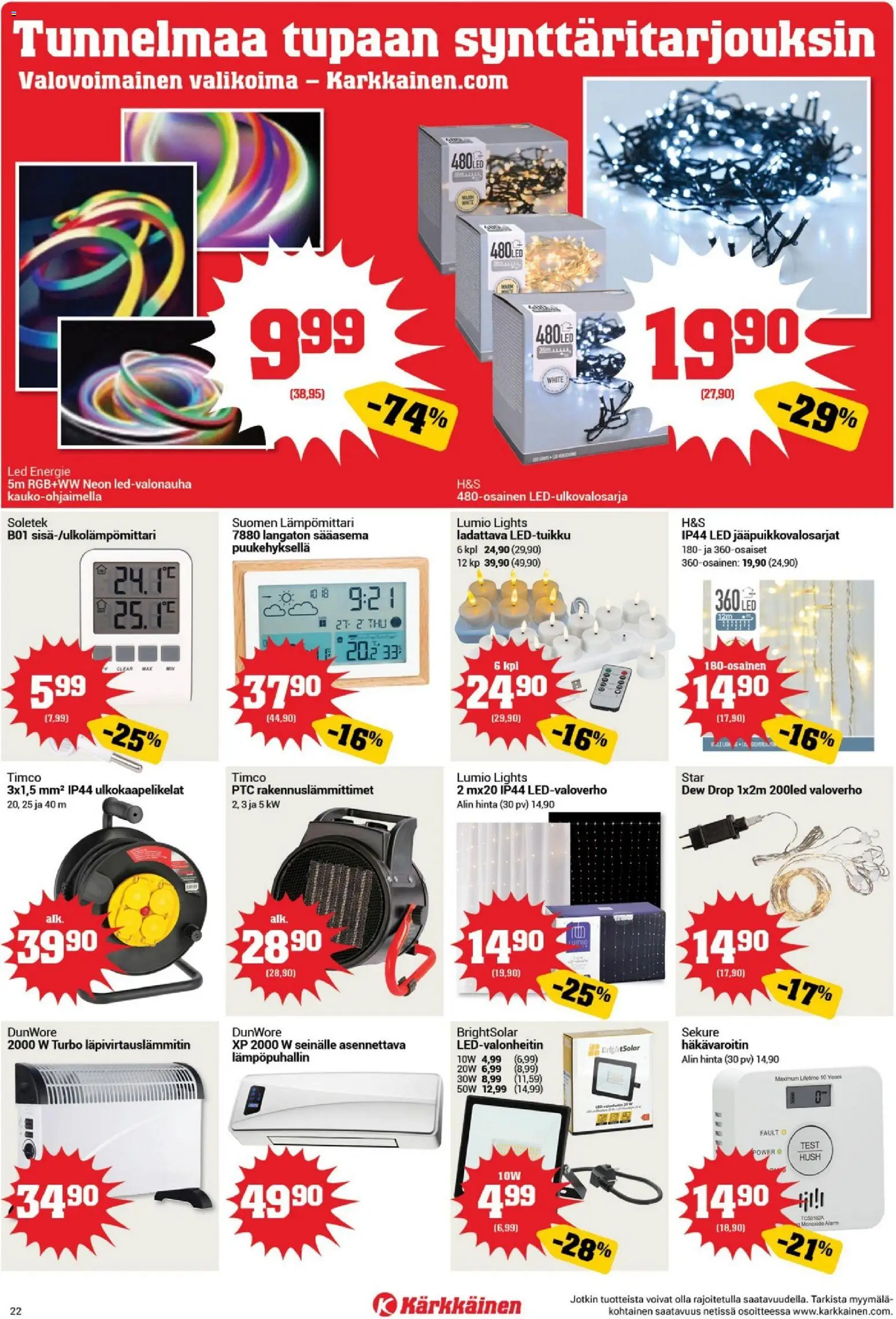 Kärkkäinen tarjoukset – voimassa 13/10/2026 alkaen | Sivu: 22 | Tuotteet: Lämpömittari, Sääasema
