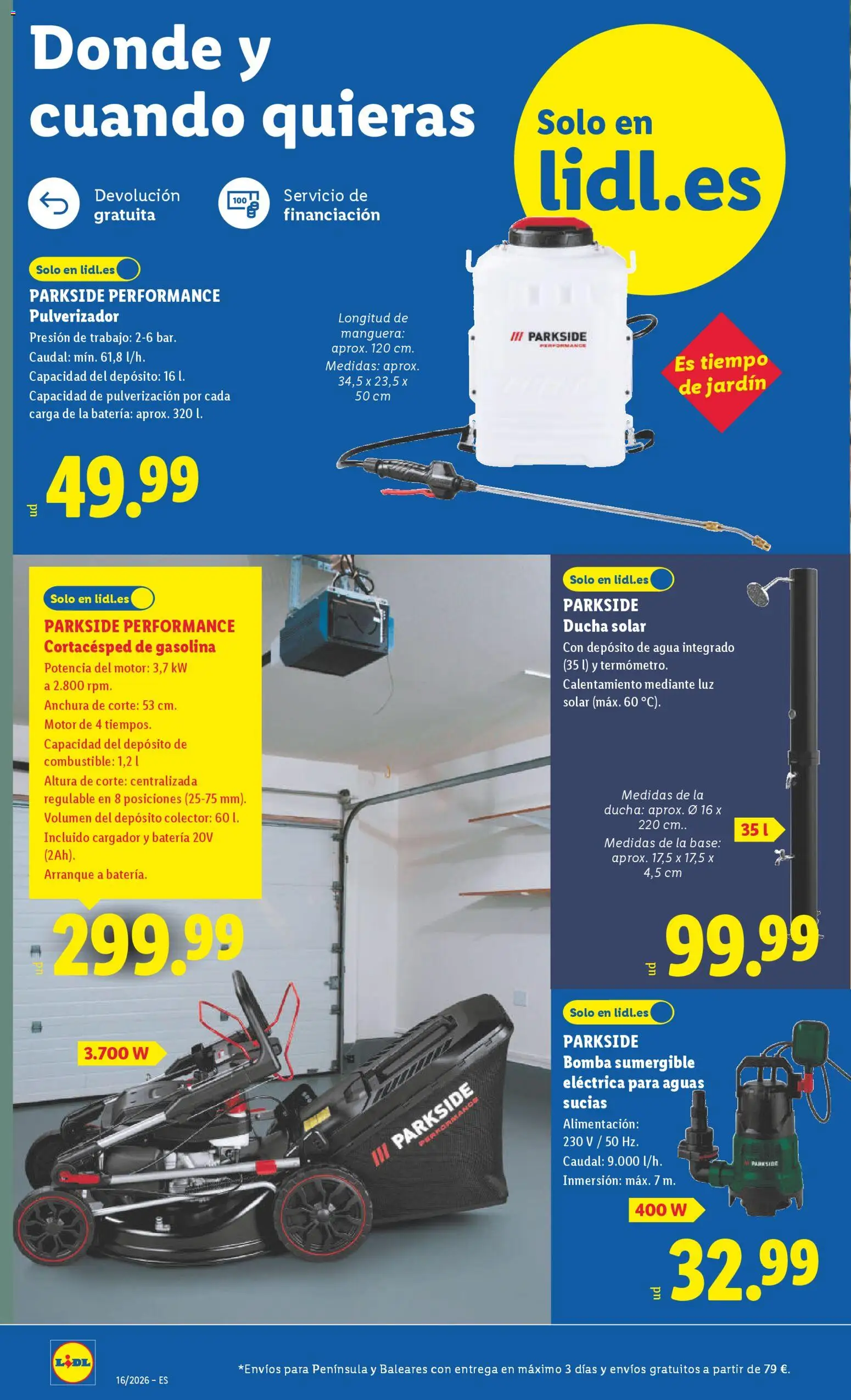 Lidl folleto de bazar │ válido desde el 13.04.2026 | Página: 2 | Productos: Manguera, Απολυμαντικό, Batería, Ducha