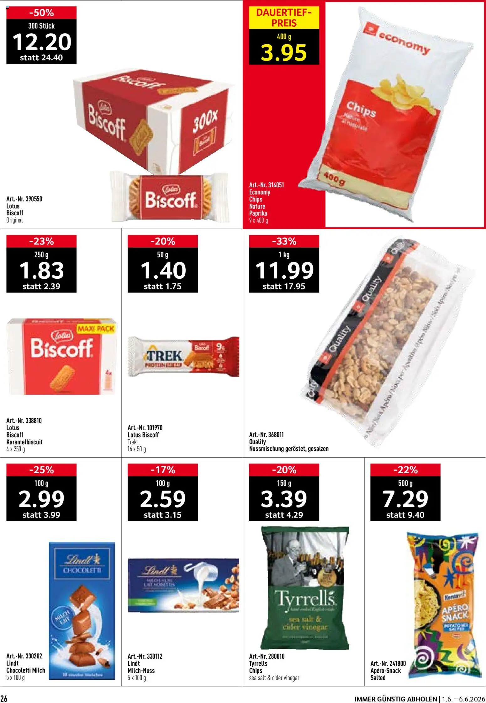 Prodega aktionen – gültig ab 01.06.2026 | Seite: 26 | Produkte: Milch, Chips