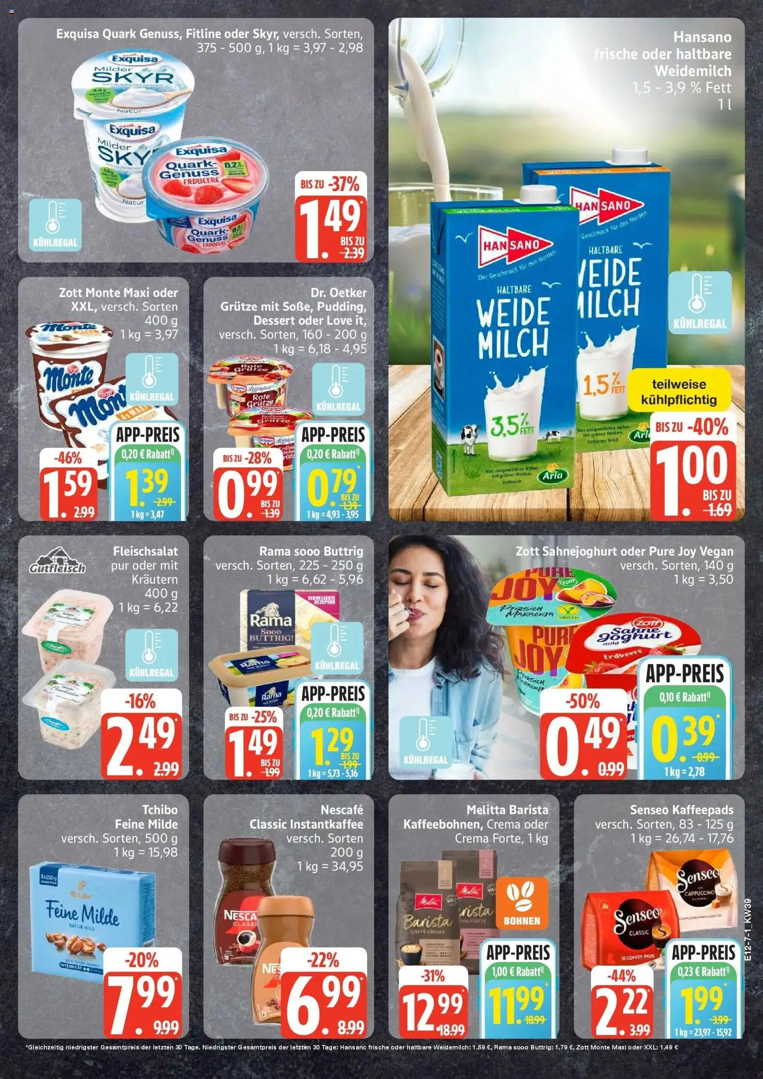 Edeka Prospekt Norderstedt (ab 21.09.2026) » Angebote Online | Seite: 7 | Produkte: Melitta, Nescafe, Joghurt, Sahne
