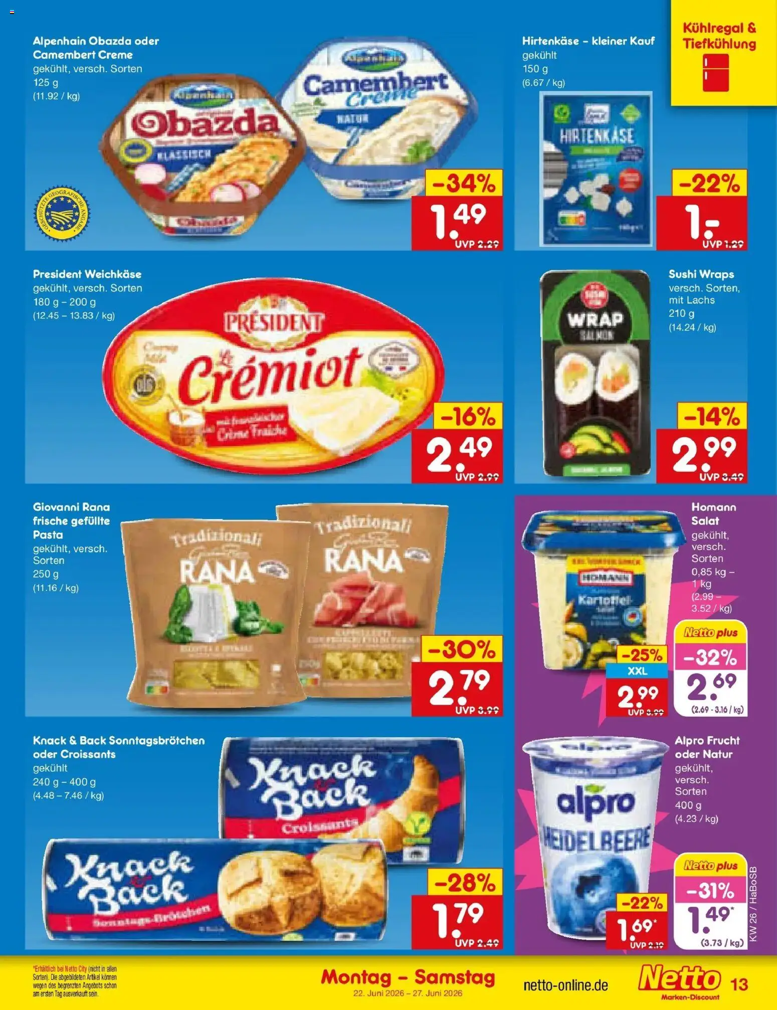 Netto Marken-Discount Prospekt Wuppertal – gültig ab 21.06.2026 | Seite: 15 | Produkte: Creme, Lachs, Alpro, Salat