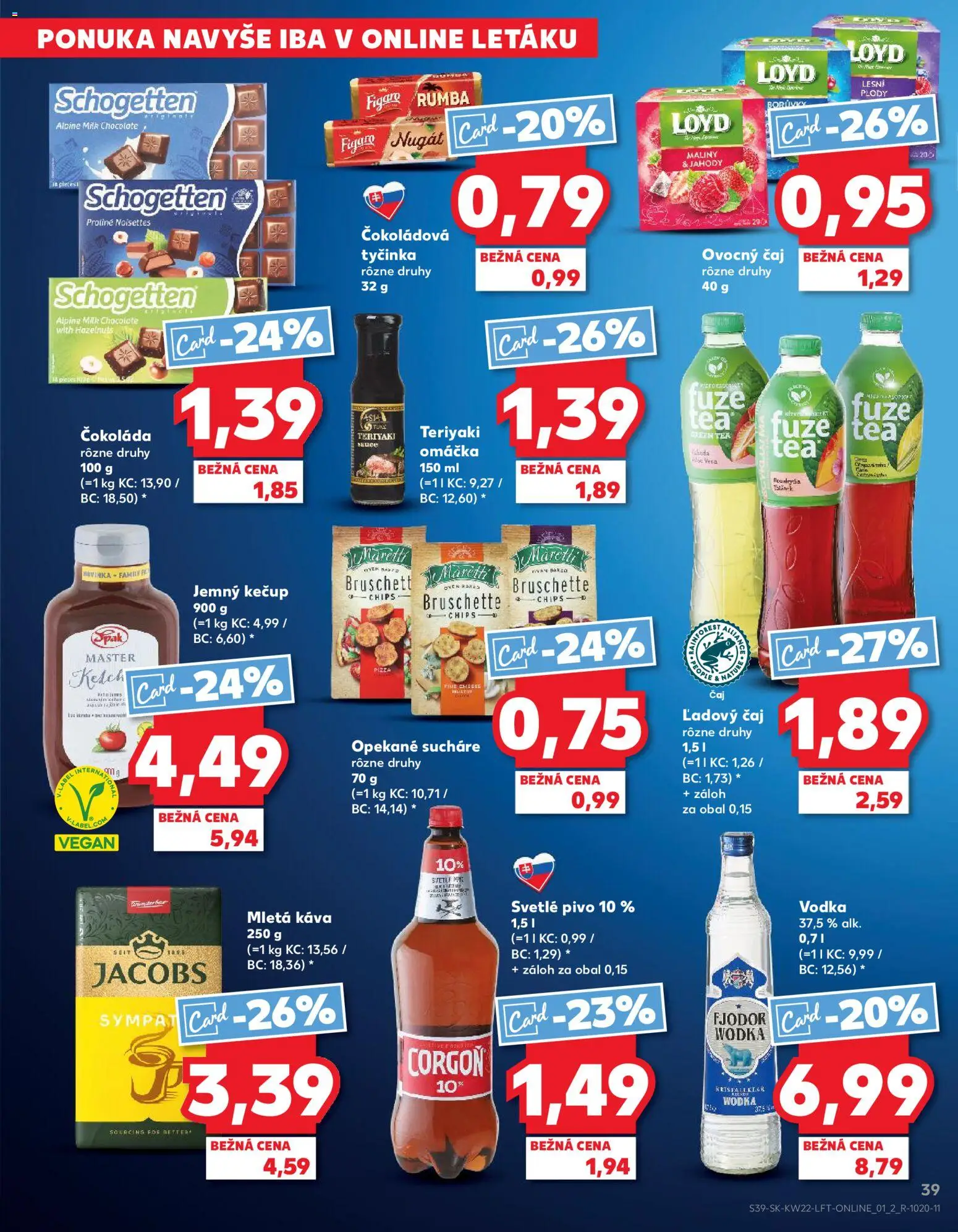 Nové Kaufland akcie – leták je platný od 28.05.2026 | Strana: 39 | Produkty: Káva, Corgoň, Jahody, Ľadový čaj