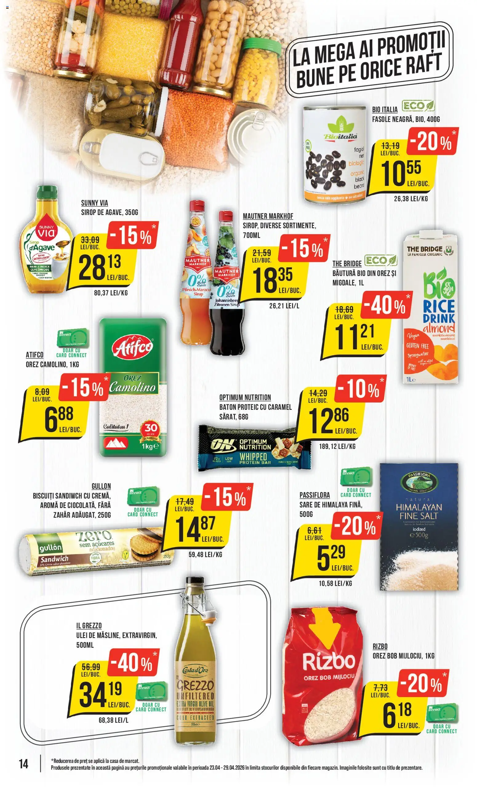 Noul catalog Mega Image – valabil de la 23.04.2026 | Pagină: 14 | Produse: Şerit ödül, Cremă, Orez, Sare