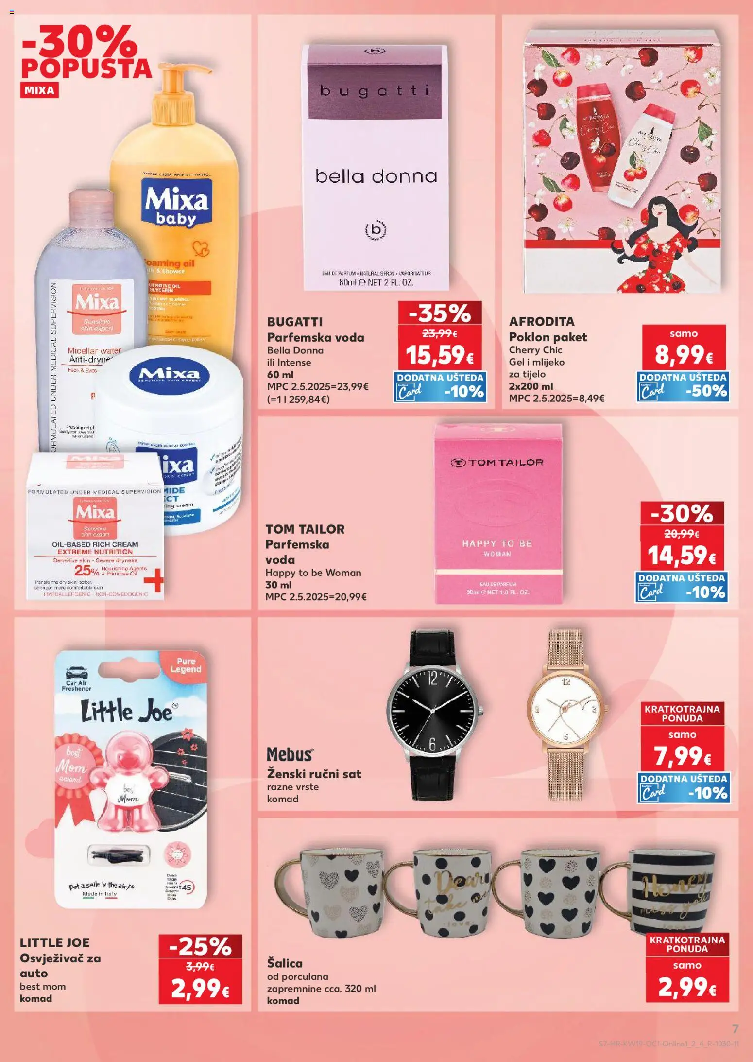 Kaufland katalog | vrijedi od 06.05.2026 | Stranica: 7 | Proizvodi: Mlijeko, Mlijeko za tijelo, Sat, Šalica