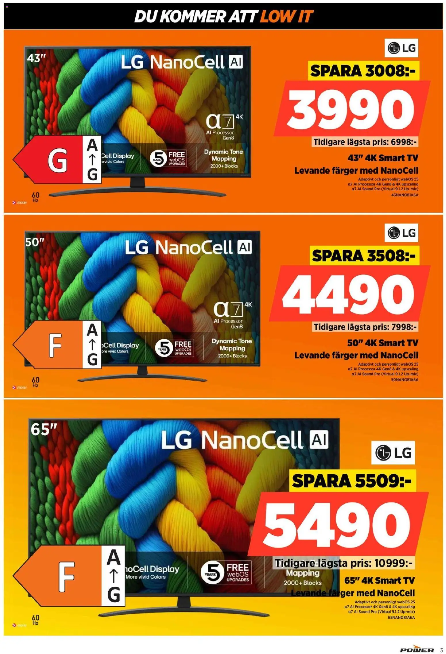 Power reklamblad aktuell från 12/10/2026 | Sida: 3 | Produkter: Smart tv, Tv
