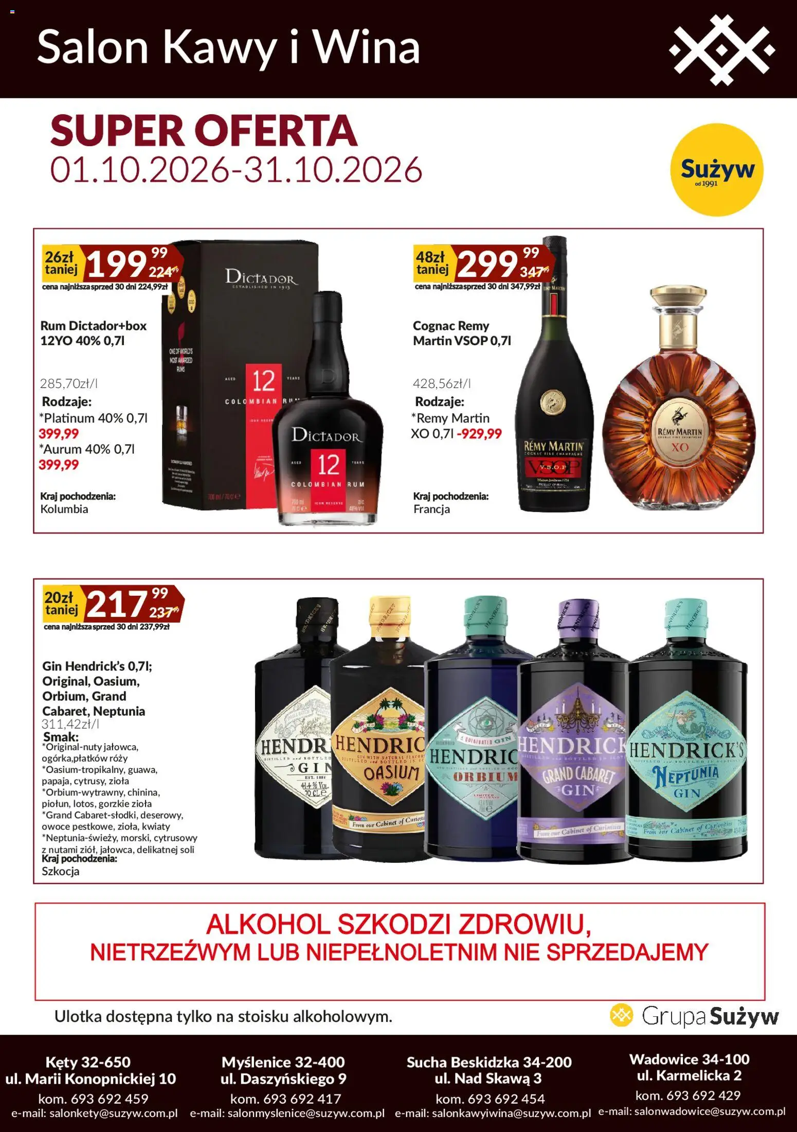 Sużyw gazetka - Salon kawy i wina od 01.10.2026 | Strona: 5 | Produkty: Zioła, Rum, Gin, Alkohol
