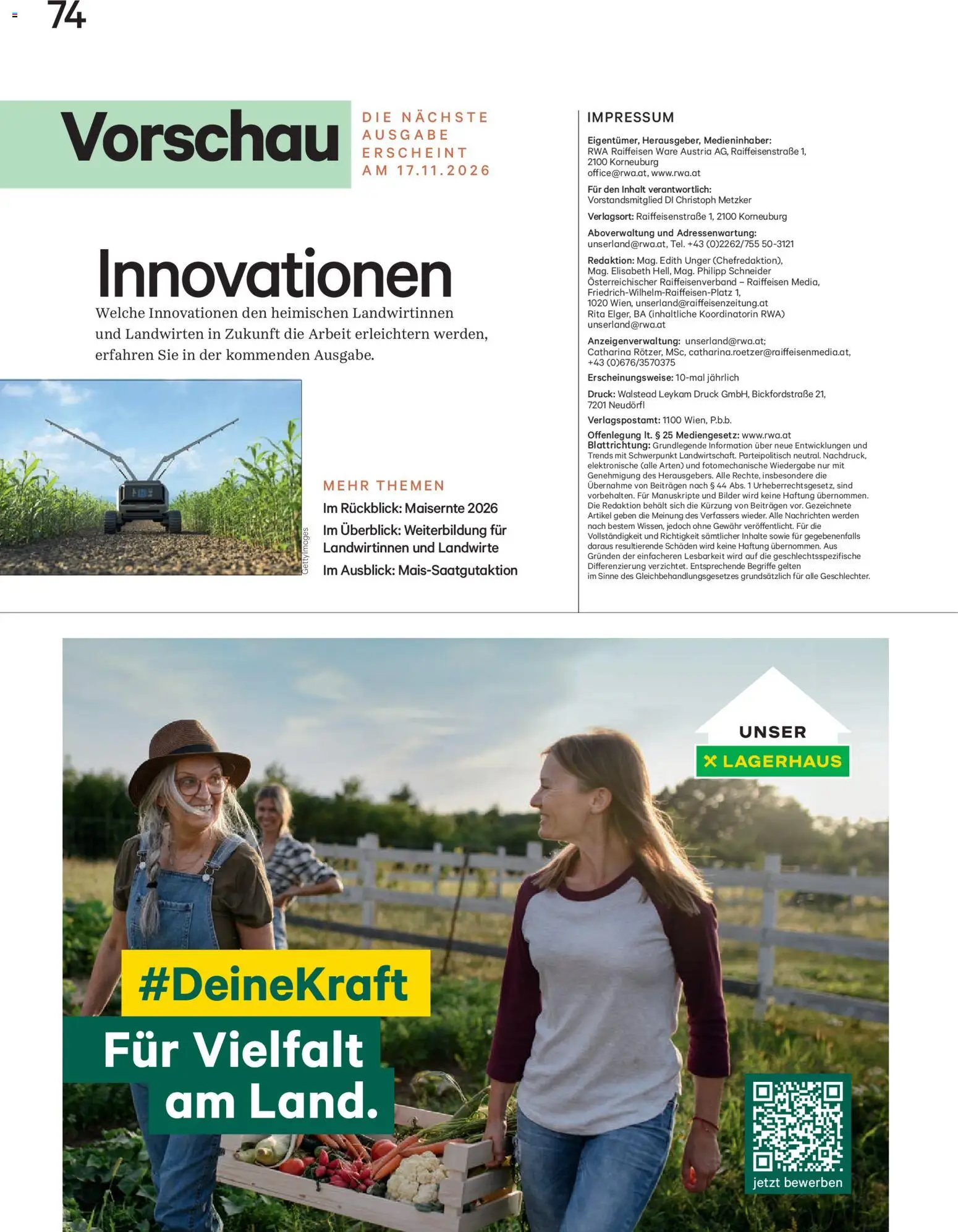 Lagerhaus Unser Land Novomber 26 gültig ab 01.11.2026 | Seite: 74