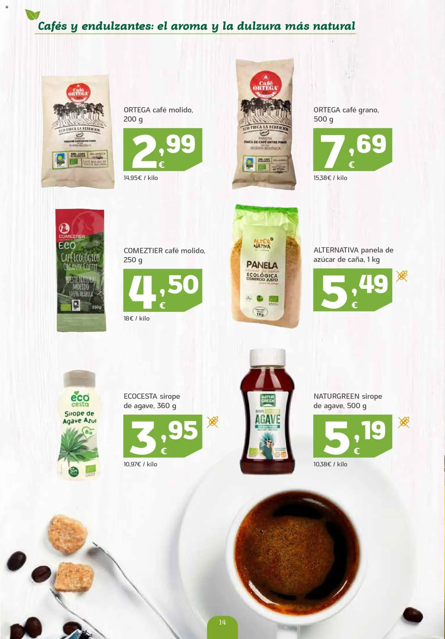 HiperDino Productos Ecológicos │ válido desde el 23/10/2026 | Página: 14 | Productos: Café, Azúcar, Agave, Cesta