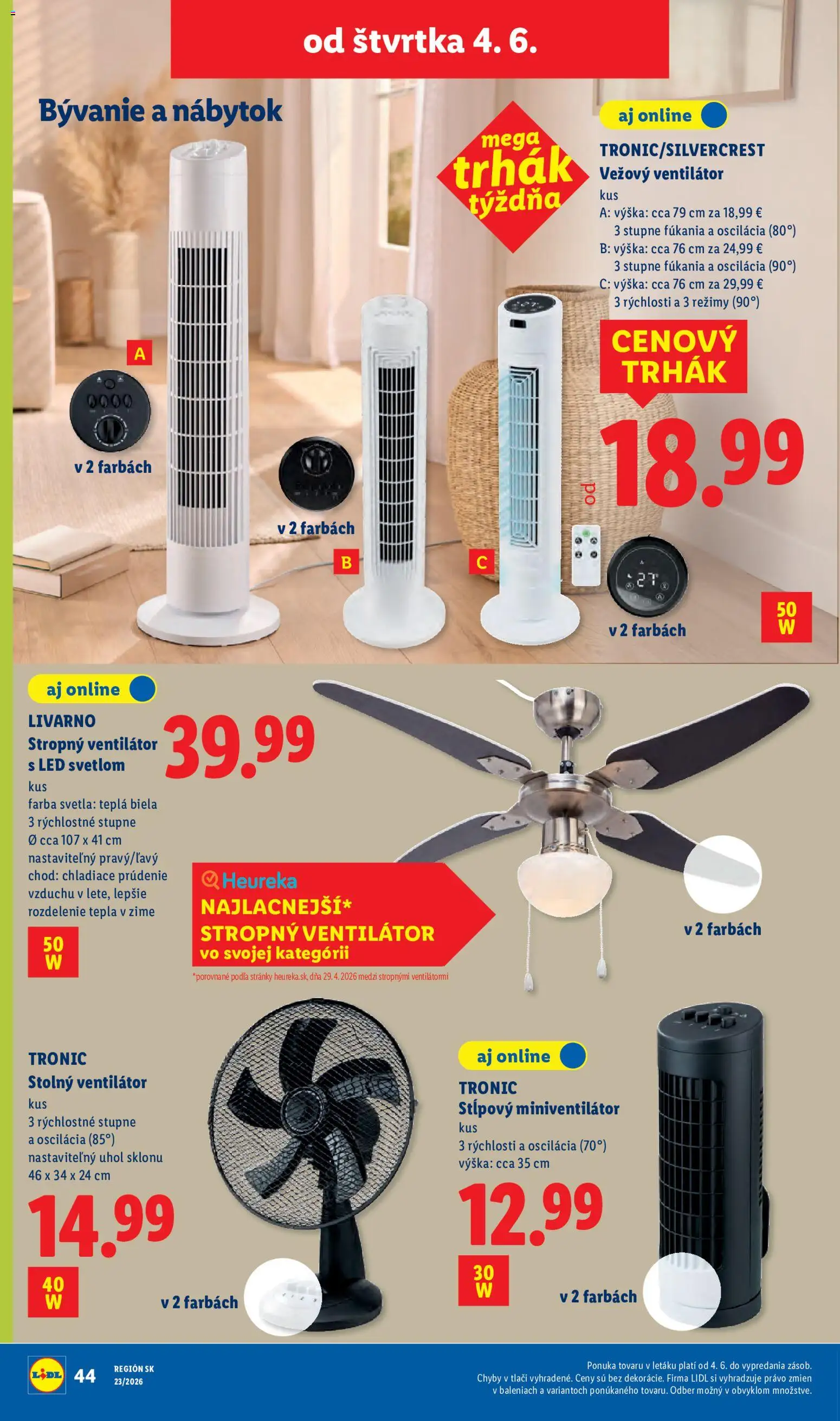 Nové Lidl akcie – leták je platný od 01.06.2026 | Strana: 80 | Produkty: Nábytok, Stropný ventilátor, Ventilátor