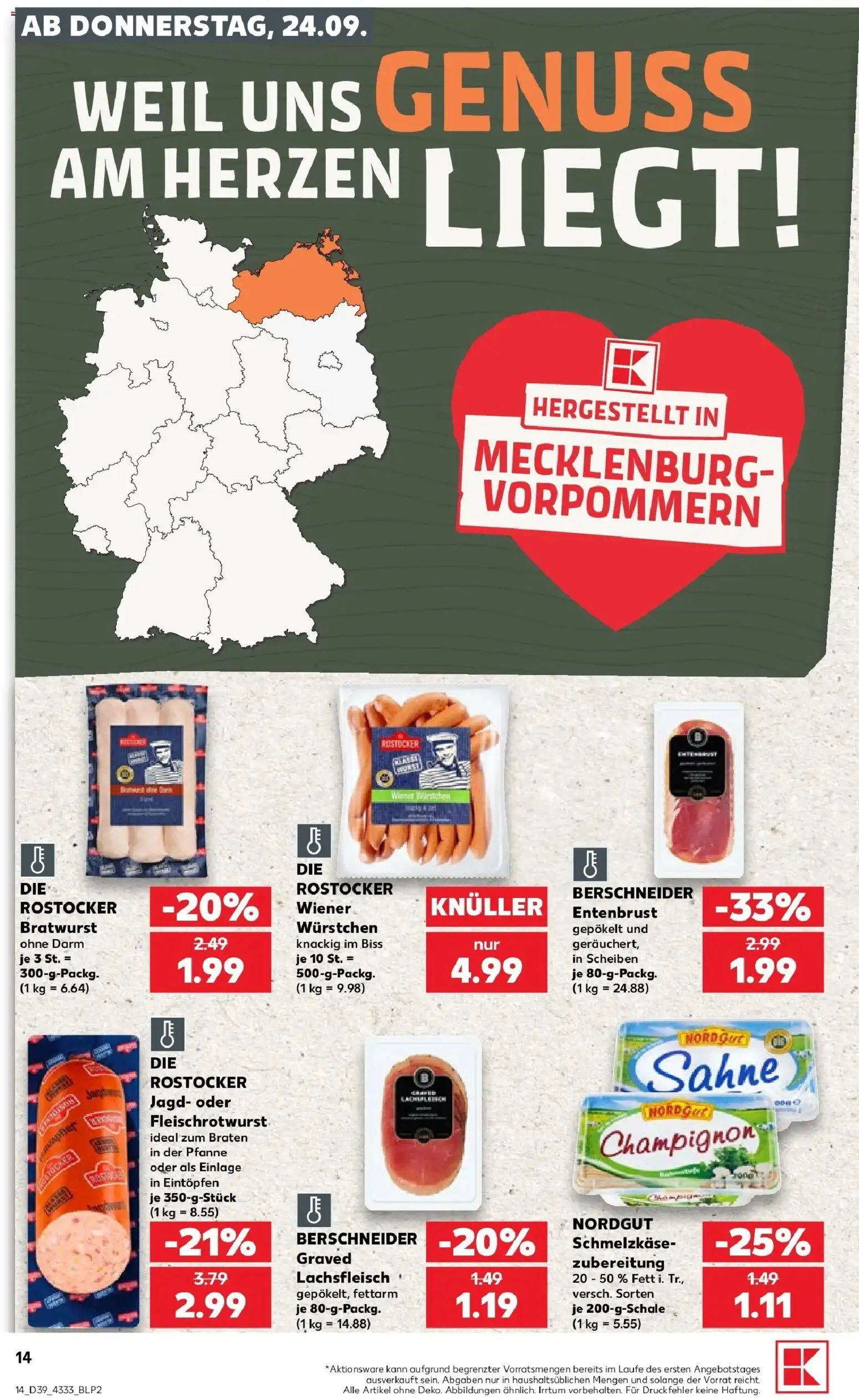 Kaufland Prospekt Greifswald – gültig ab 21.09.2026 | Seite: 17 | Produkte: Bratwurst, Sahne