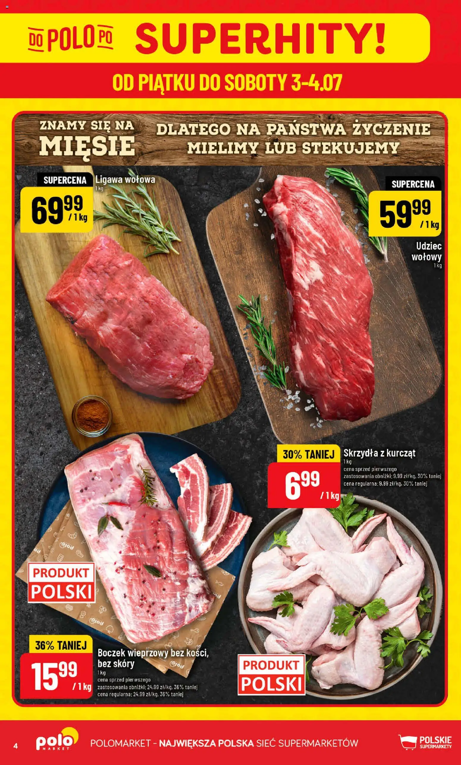 POLOmarket gazetka od 01.07.2026 | Strona: 4 | Produkty: Boczek wieprzowy, Boczek