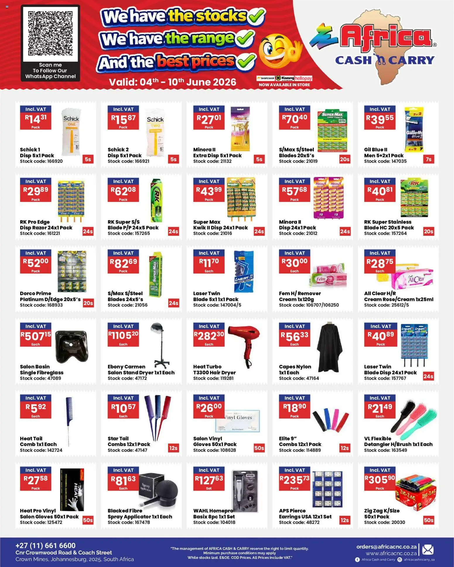 New Africa Cash & Carry catalogue – valid from 04.06.2026 | Page: 29 | Products: Earrings, Dryer, Hair dryer, Cream