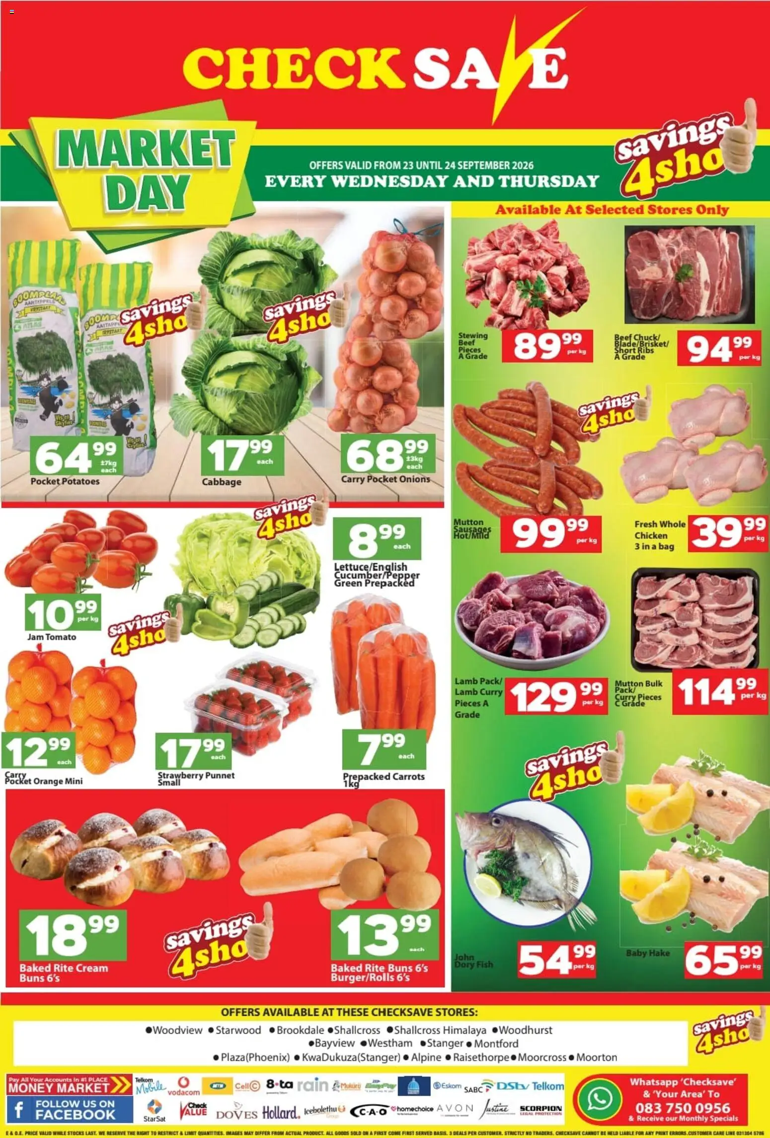 New Check Save catalogue – valid from 23/09/2026 | Page: 3 | Products: Jam, Ribs, Fish, Potatoes