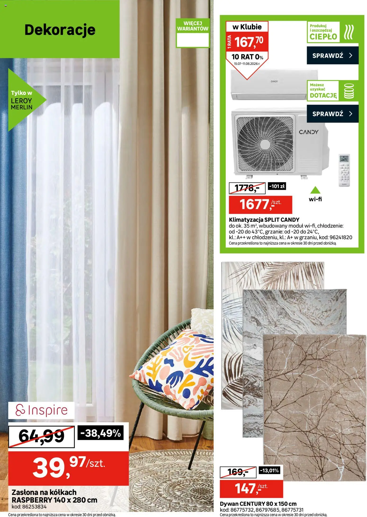 Leroy Merlin gazetka od 15.07.2026 | Strona: 8 | Produkty: Klimatyzacja, Dywan