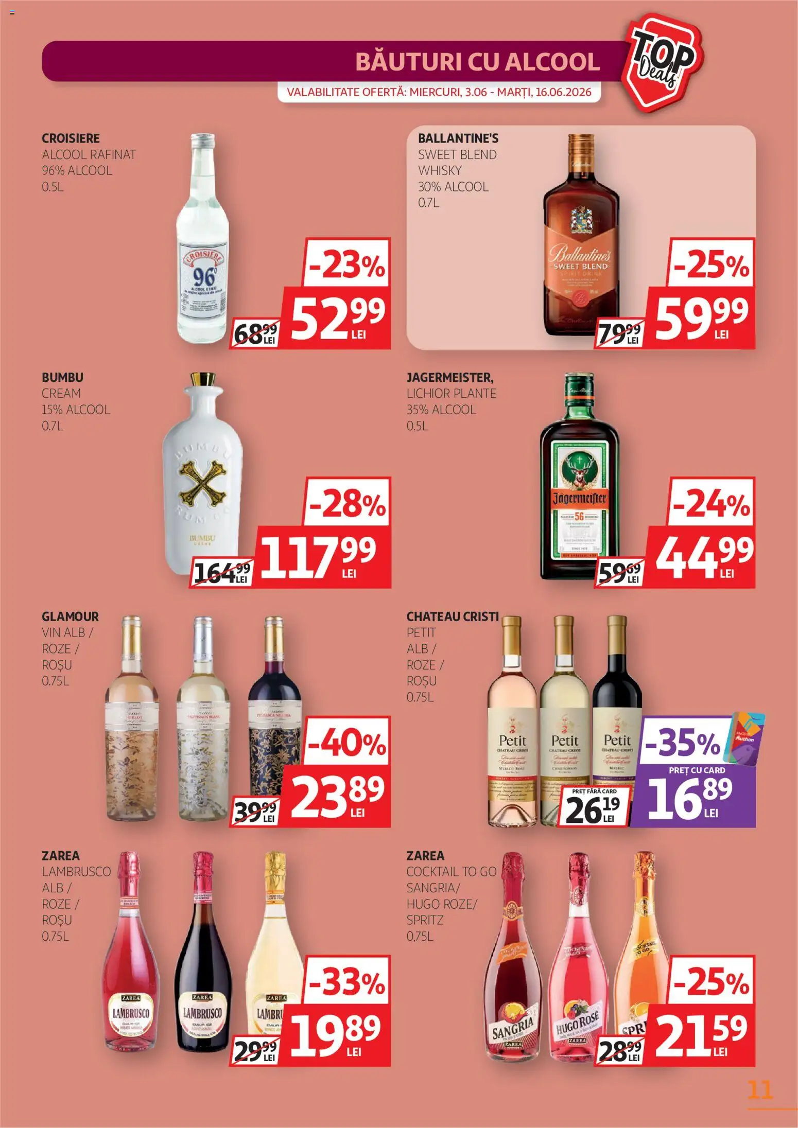 Noul catalog Auchan – valabil de la 03.06.2026 | Pagină: 11 | Produse: Lichior, Vin, Cocktail