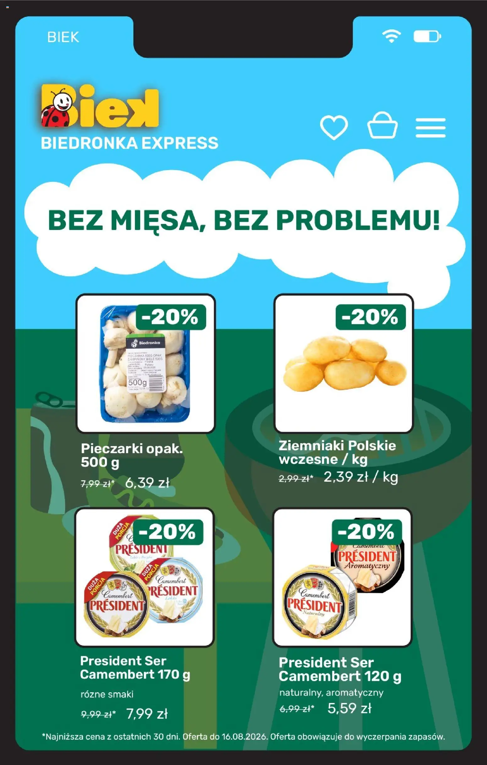 Biedronka gazetka - Biek od 13.08.2026 | Strona: 11 | Produkty: Pieczarki, Ser camembert, Ser, Ziemniaki