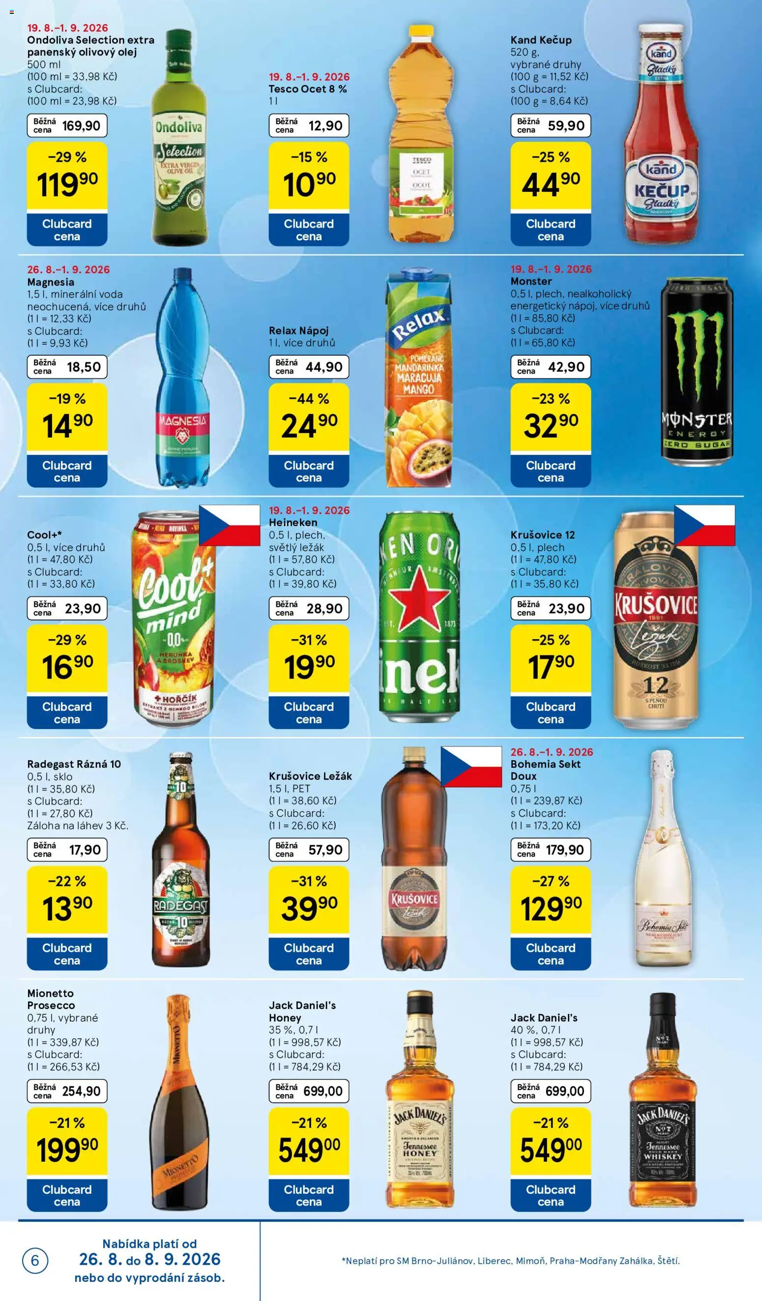 Tesco leták - Supermarket od 26.08.2026 | Strana: 6 | Produkty: Maracuja, Voda, Hořčík, Radegast