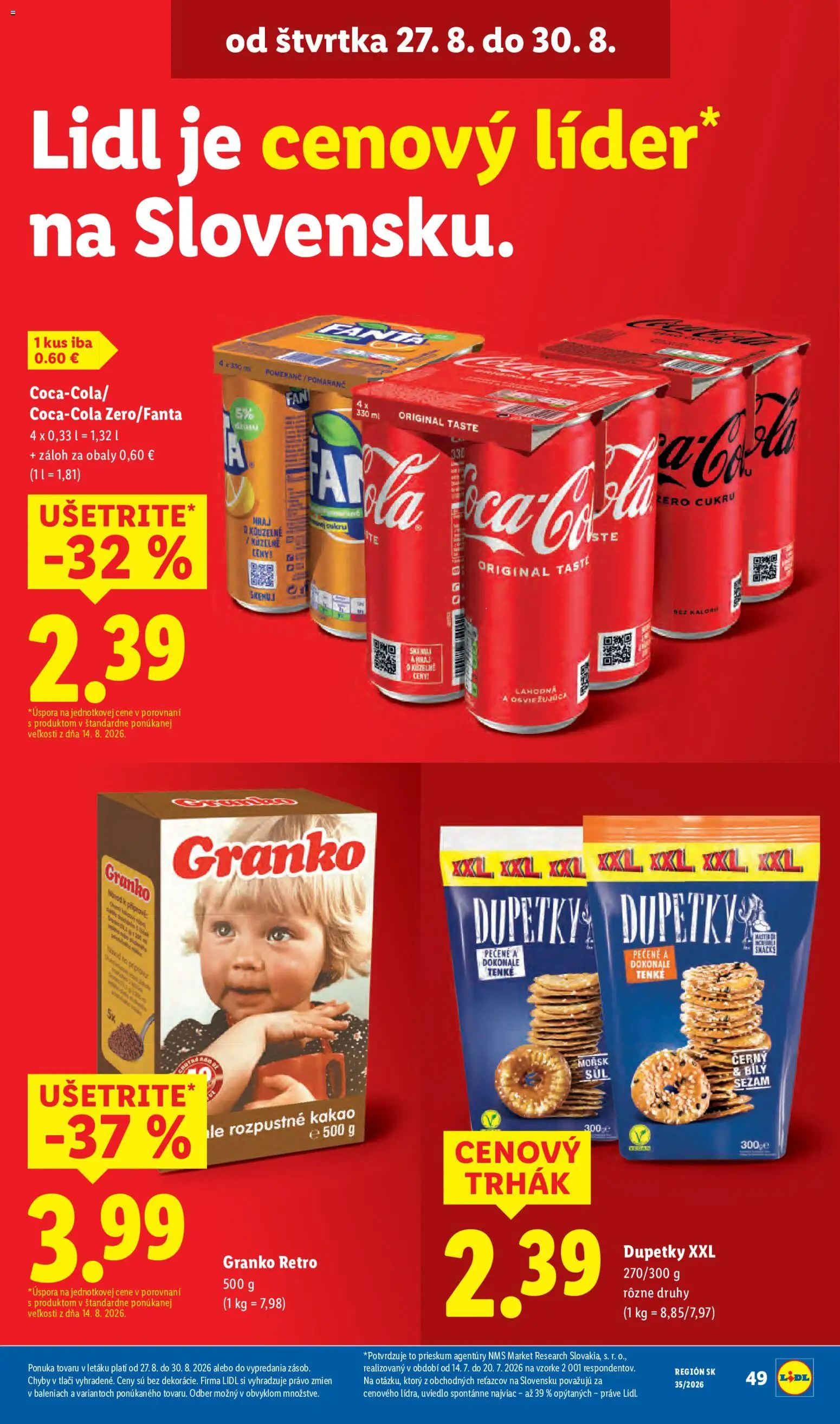 Nové Lidl akcie – leták je platný od 24.08.2026 | Strana: 58 | Produkty: Sezam, Coca cola, Granko, Kakao