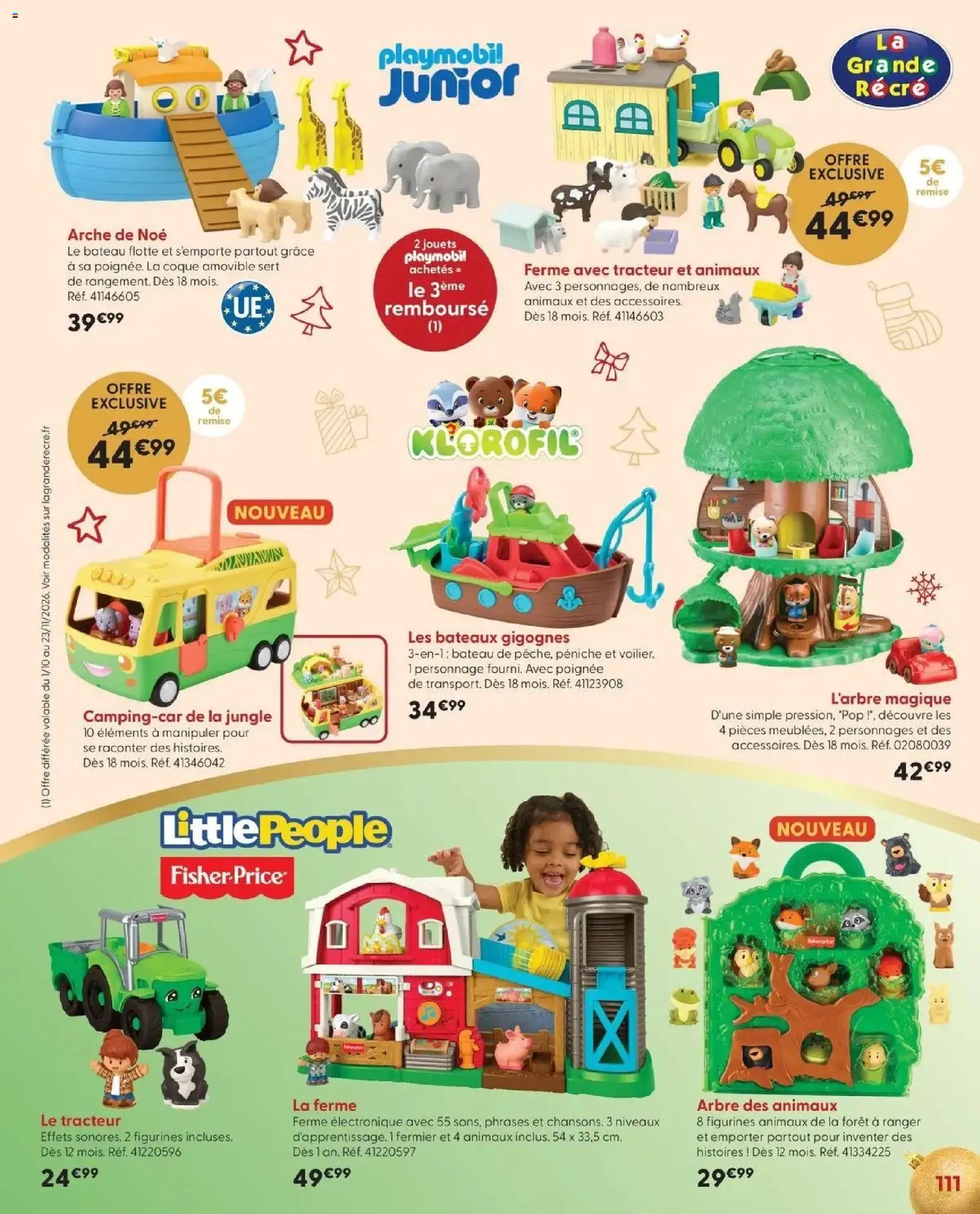 La Grande Récré - LE NOËL DE TOUTES LES PASSIONS à partir du 14/10/2026 - promo en ligne | Page: 111 | Produits: Tracteur, Playmobil, Jouets, Figurines