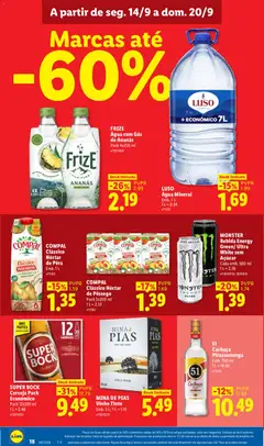 Pré-visualização Lidl folheto válido de 14/09/2026 | Página: 18 | Produtos: Super bock, Ananás, Água mineral, Bebida
