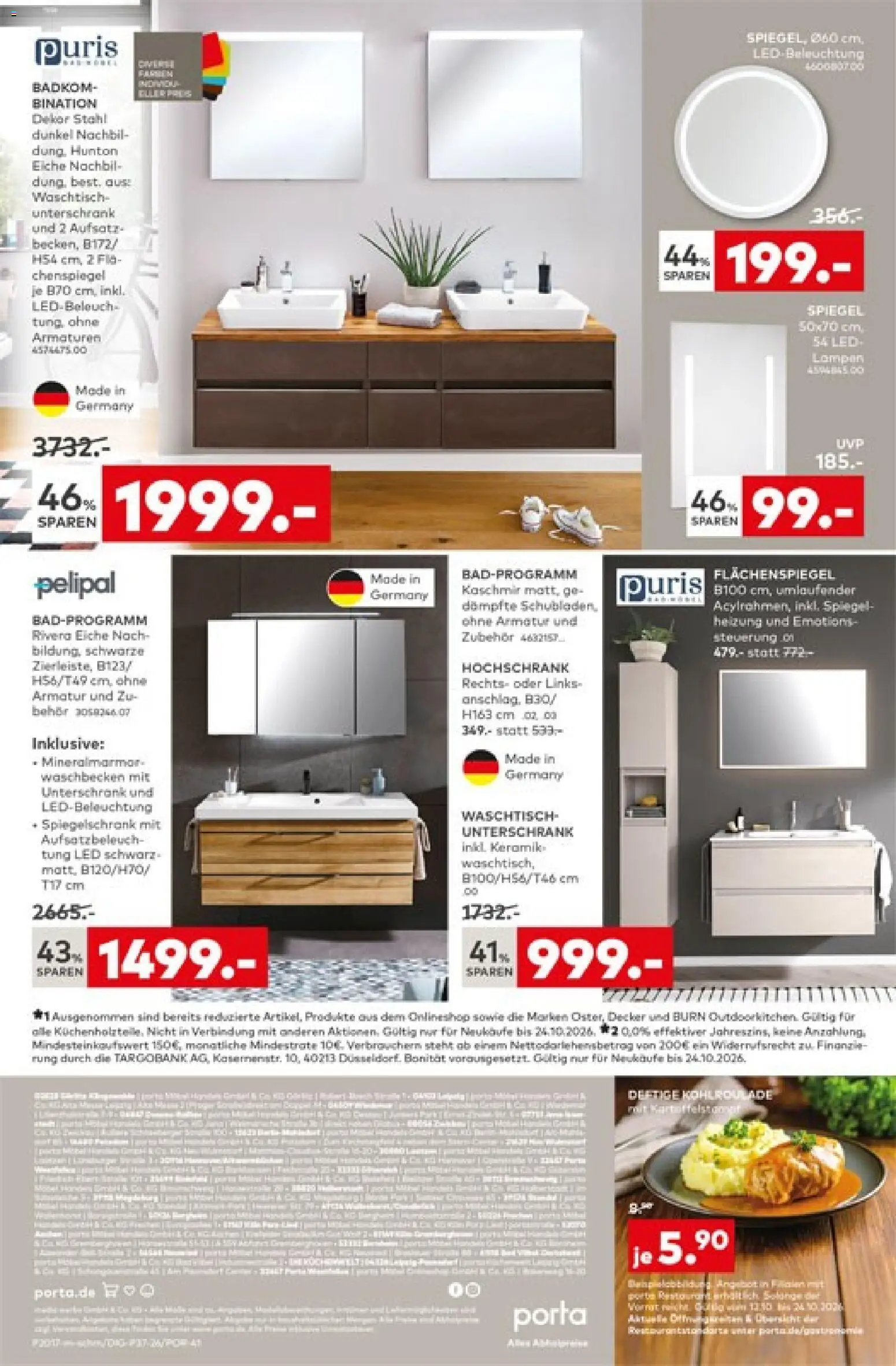 Porta! Prospekt – gültig ab 12.10.2026 | Seite: 12 | Produkte: Spiegel, Armatur, Waschtisch, Unterschrank