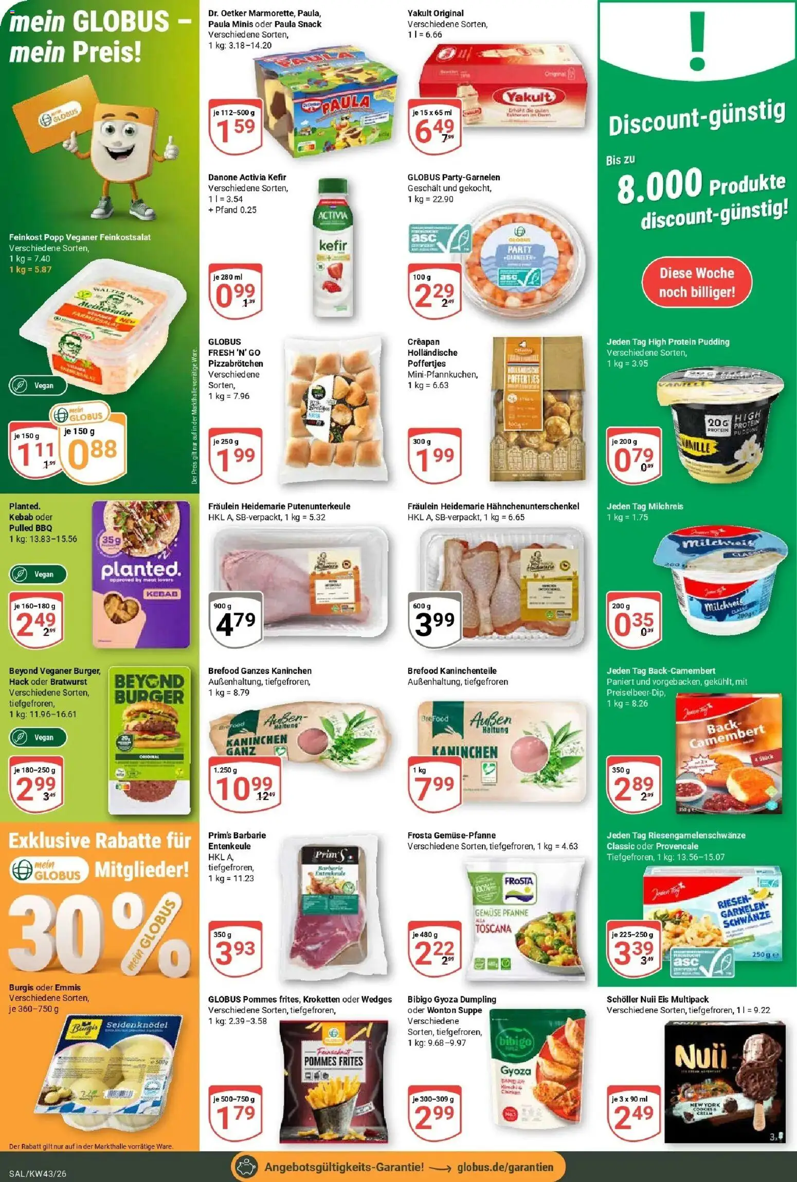 Globus Prospekt Saarbrücken-Güdingen (ab 19.10.2026) » Angebote online | Seite: 9 | Produkte: Activia, Nuii eis, Danone activia, Camembert