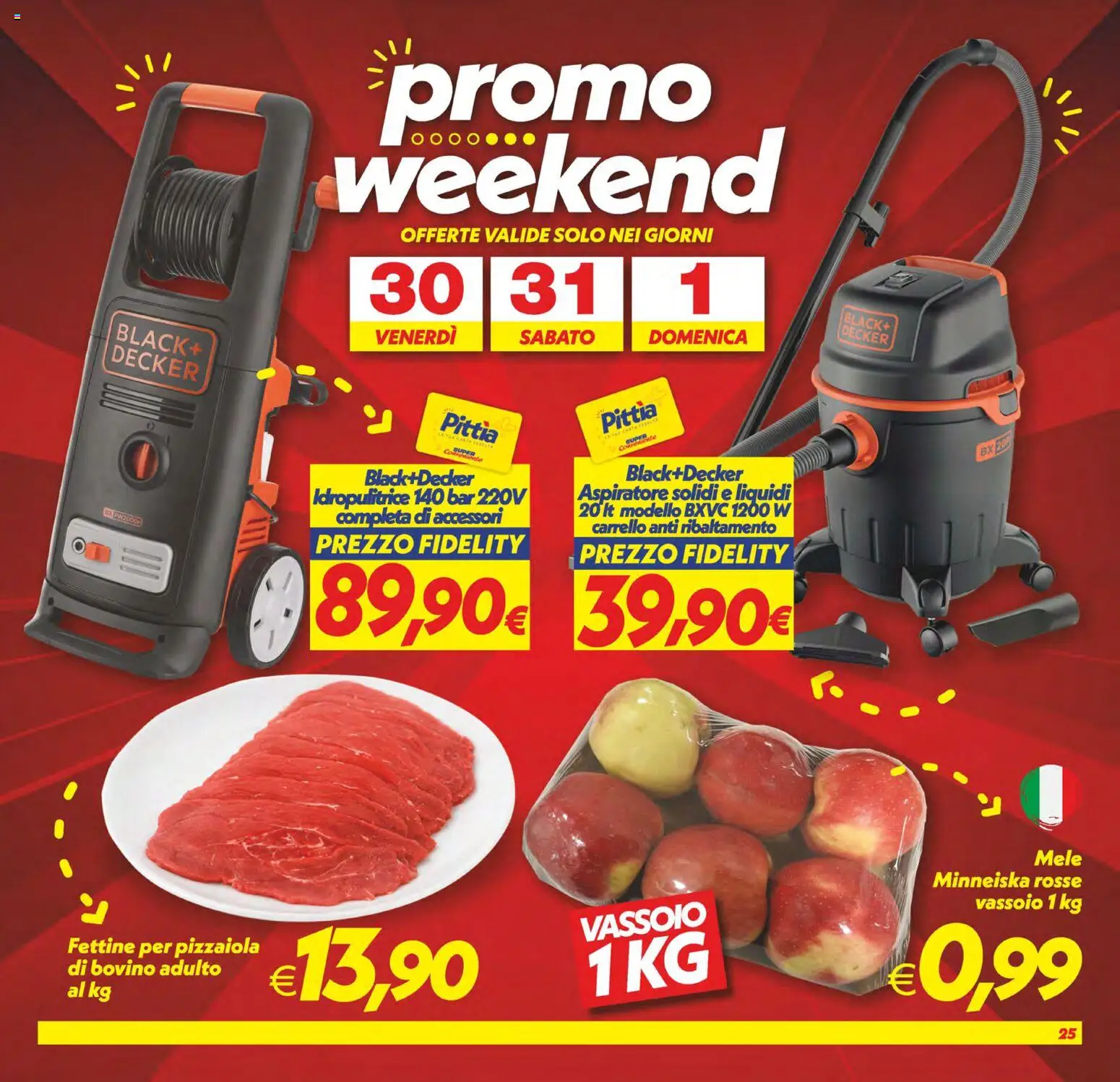 Volantino SuperConveniente del 23/10/2026 | Pagina: 25 | Prodotti: Bovino, Mele, Idropulitrice, Vassoio