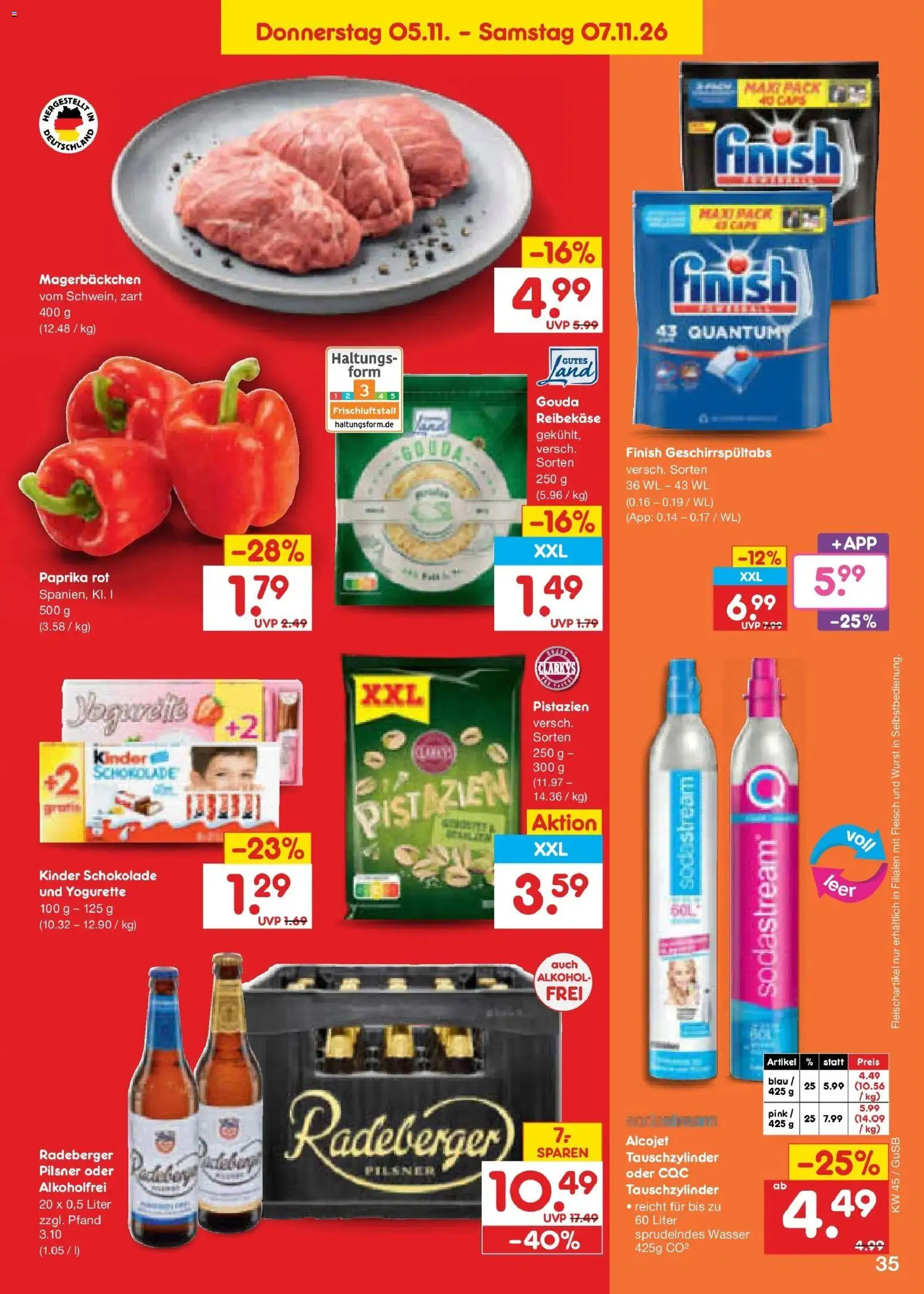 Netto Marken-Discount Prospekt Machern (ab 02.11.2026) » Angebote | Seite: 51 | Produkte: Pistazien, Wurst, Reibekase, Sodastream