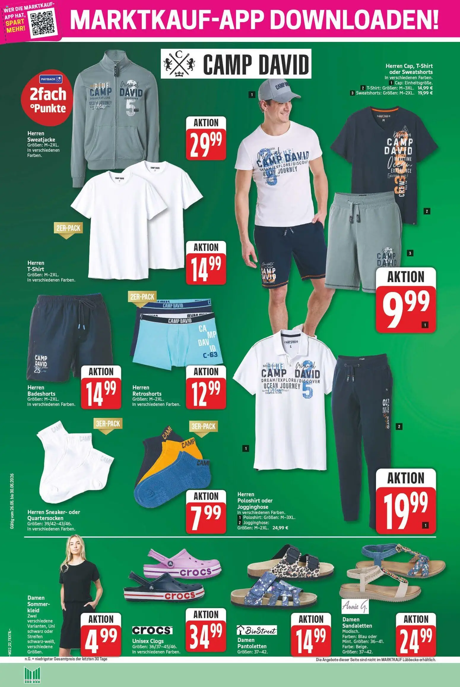 Marktkauf Prospekt – gültig ab 26.05.2026 | Seite: 22 | Produkte: Badeshorts, Jogginghose, Sweatjacke, Sweatshorts