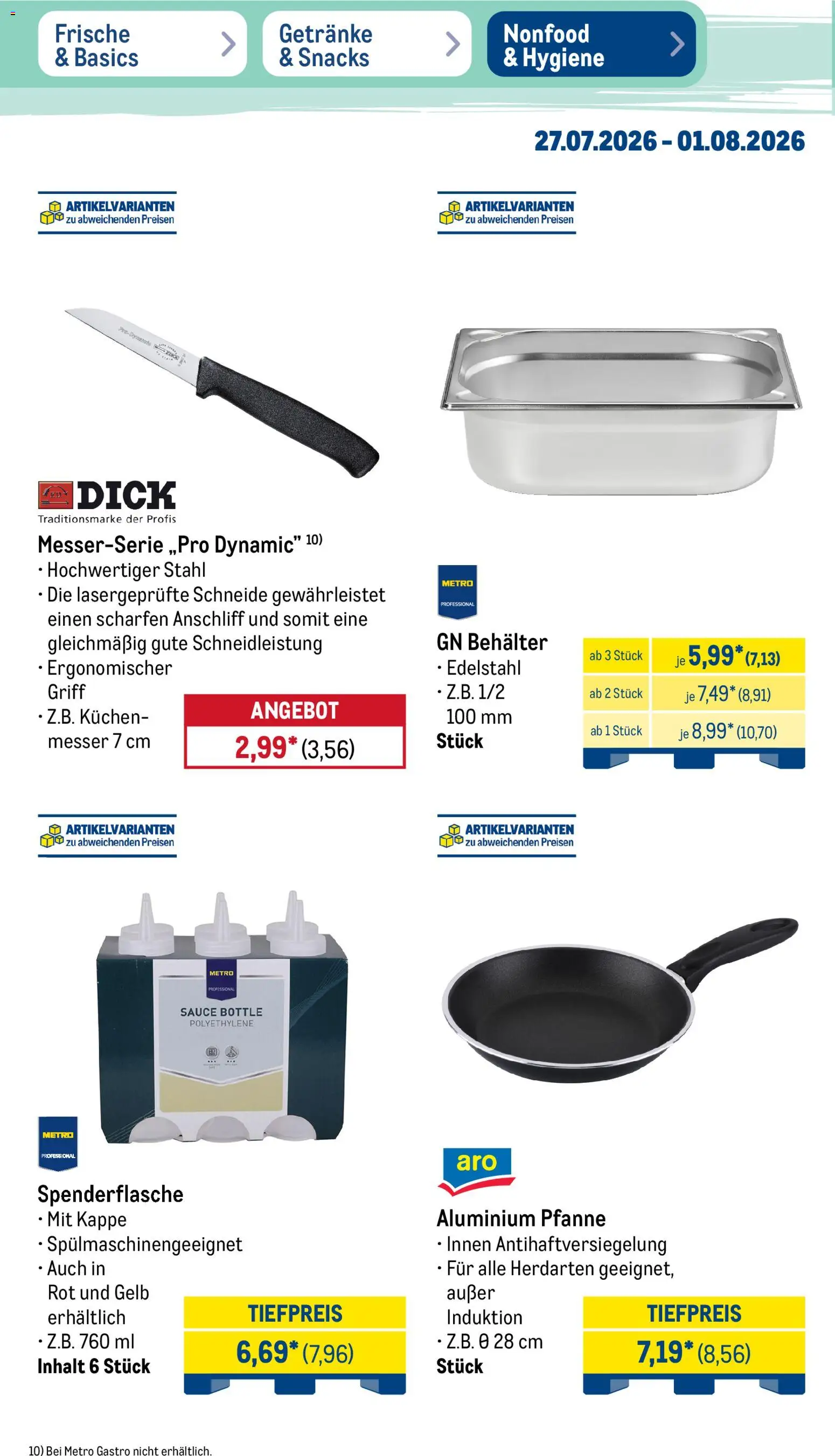 Metro Prospekt – gültig ab 27.07.2026 | Seite: 46 | Produkte: Kuchen, Kappe