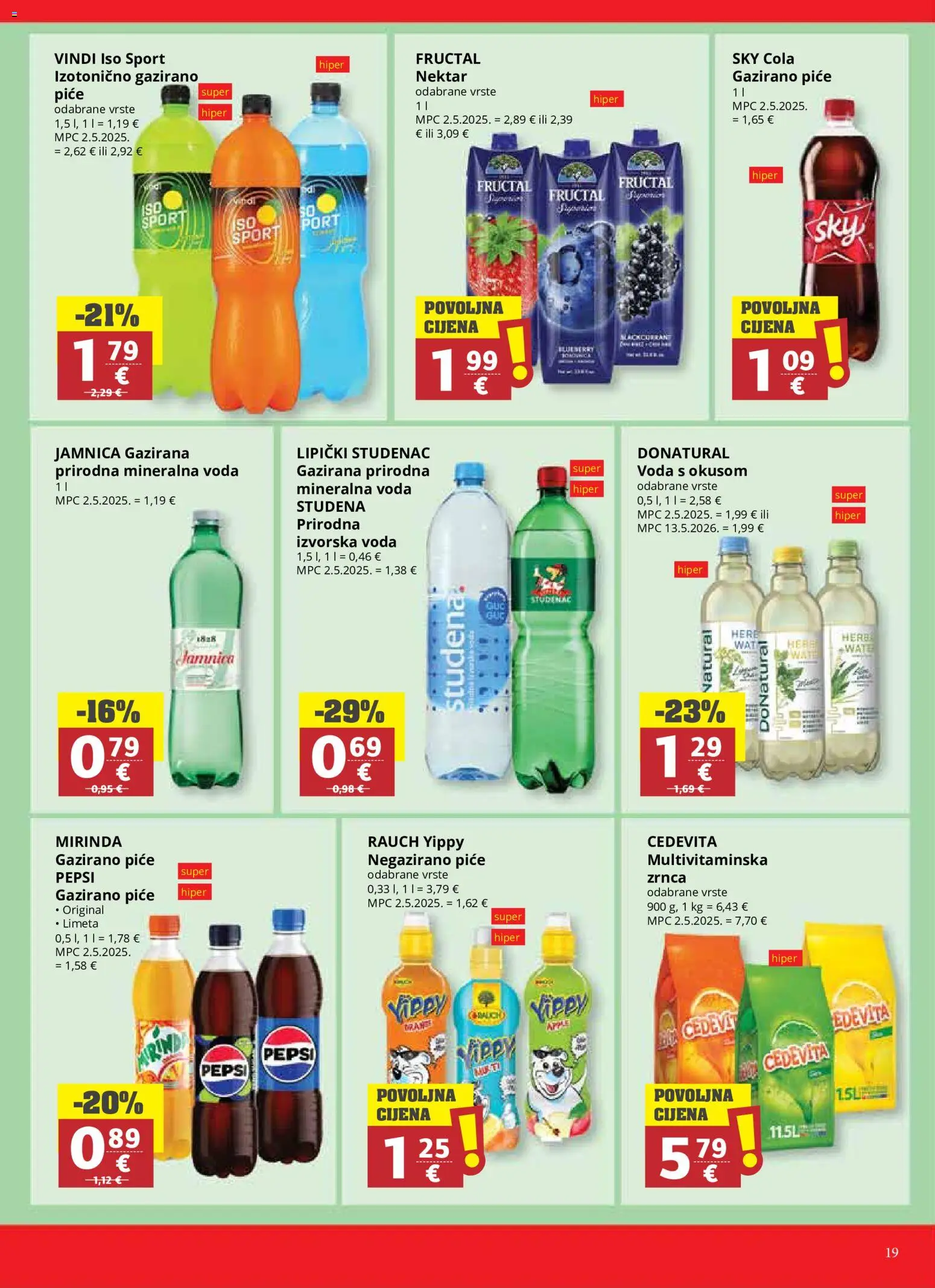 Ultra Gros katalog | vrijedi od 03.06.2026 | Stranica: 19 | Proizvodi: Sky Cola, Jamnica, Limeta, Cedevita
