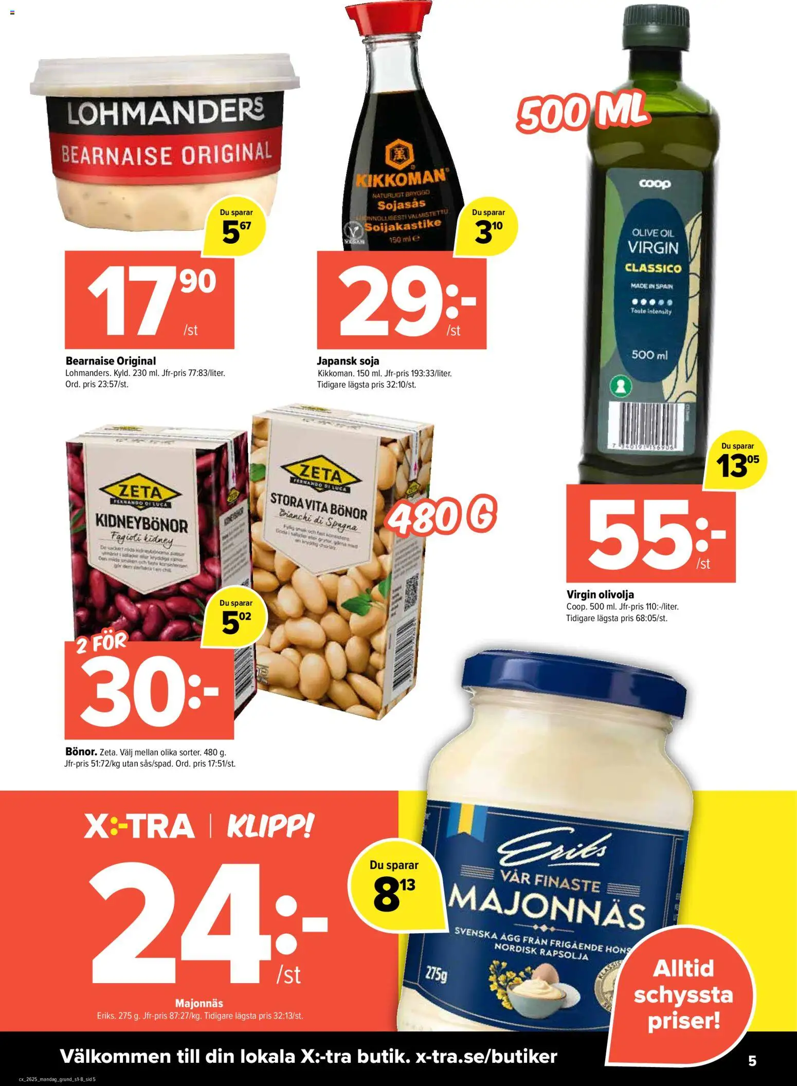 Coop Daglivs reklamblad aktuell från 15.06.2026 | Sida: 5 | Produkter: Majonnäs, Rapsolja, Ägg, Bönor