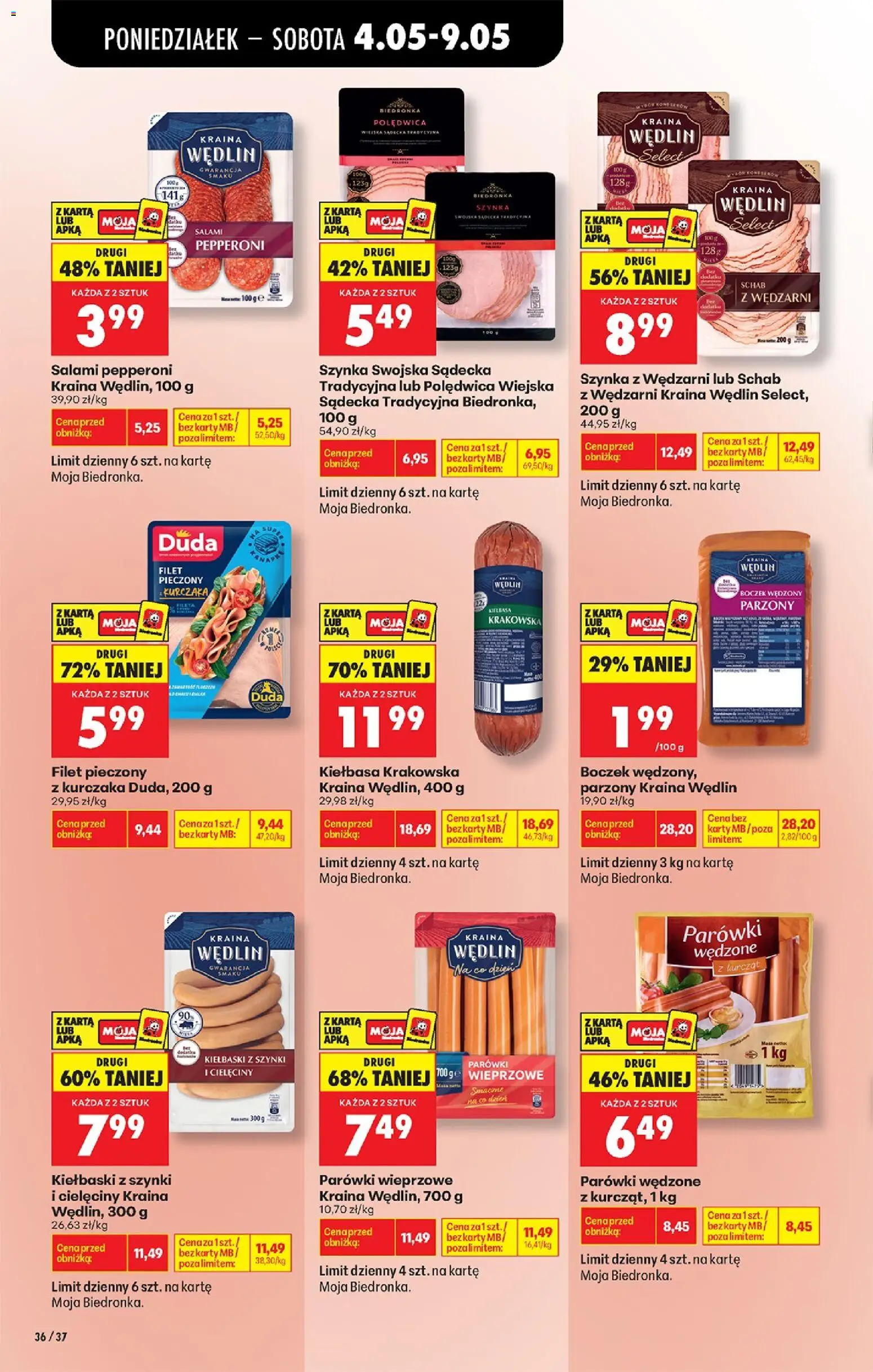 Biedronka Polsko leták od 04.05.2026 | Strana: 38 | Produkty: Salám, Filet, Karty