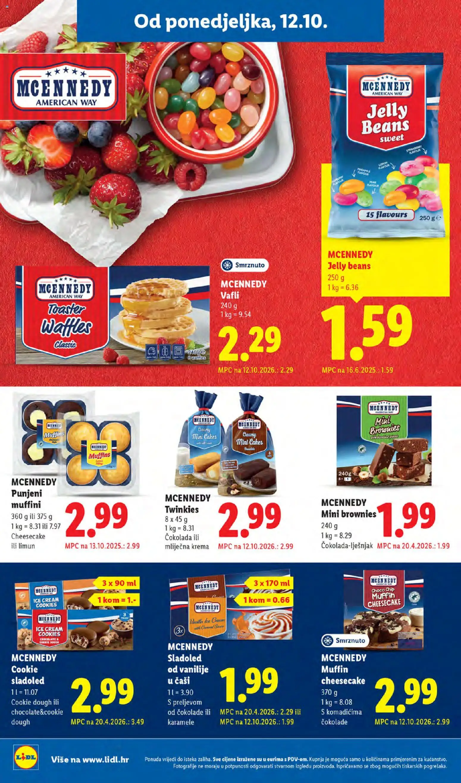 Lidl katalog | vrijedi od 12.10.2026 | Stranica: 18 | Proizvodi: Cheesecake, Krema, Sladoled, Muffini