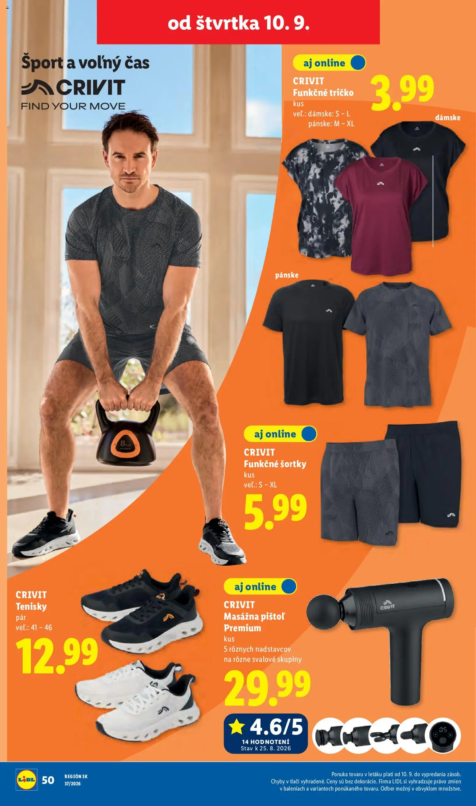 Nové Lidl akcie – leták je platný od 07.09.2026 | Strana: 86 | Produkty: Tričko, Tenisky
