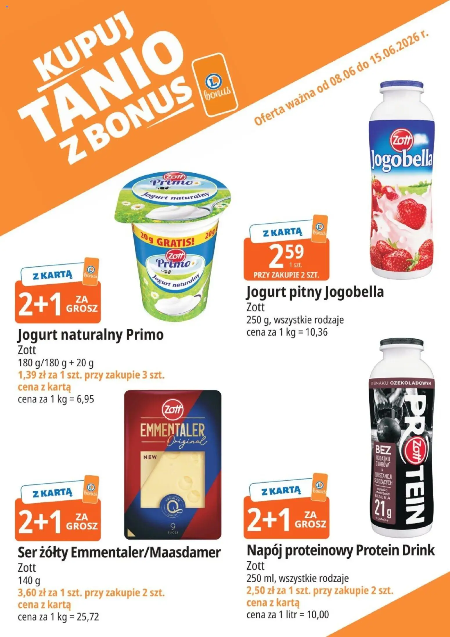 E.Leclerc gazetka - Kupony dodatkowe od 08.06.2026 | Strona: 2 | Produkty: Jogurt pitny, Jogurt naturalny, Ser, Jogurt